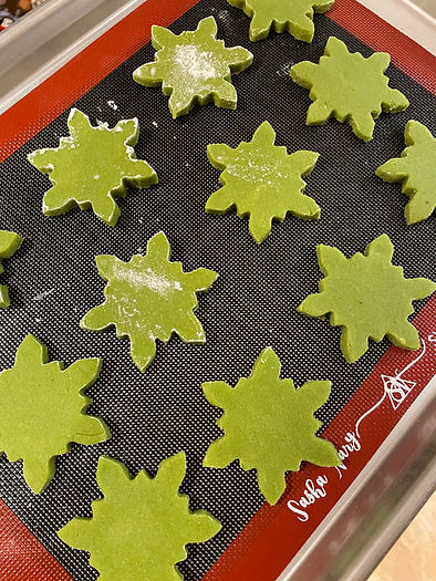Gluten free matcha shortbread cookies