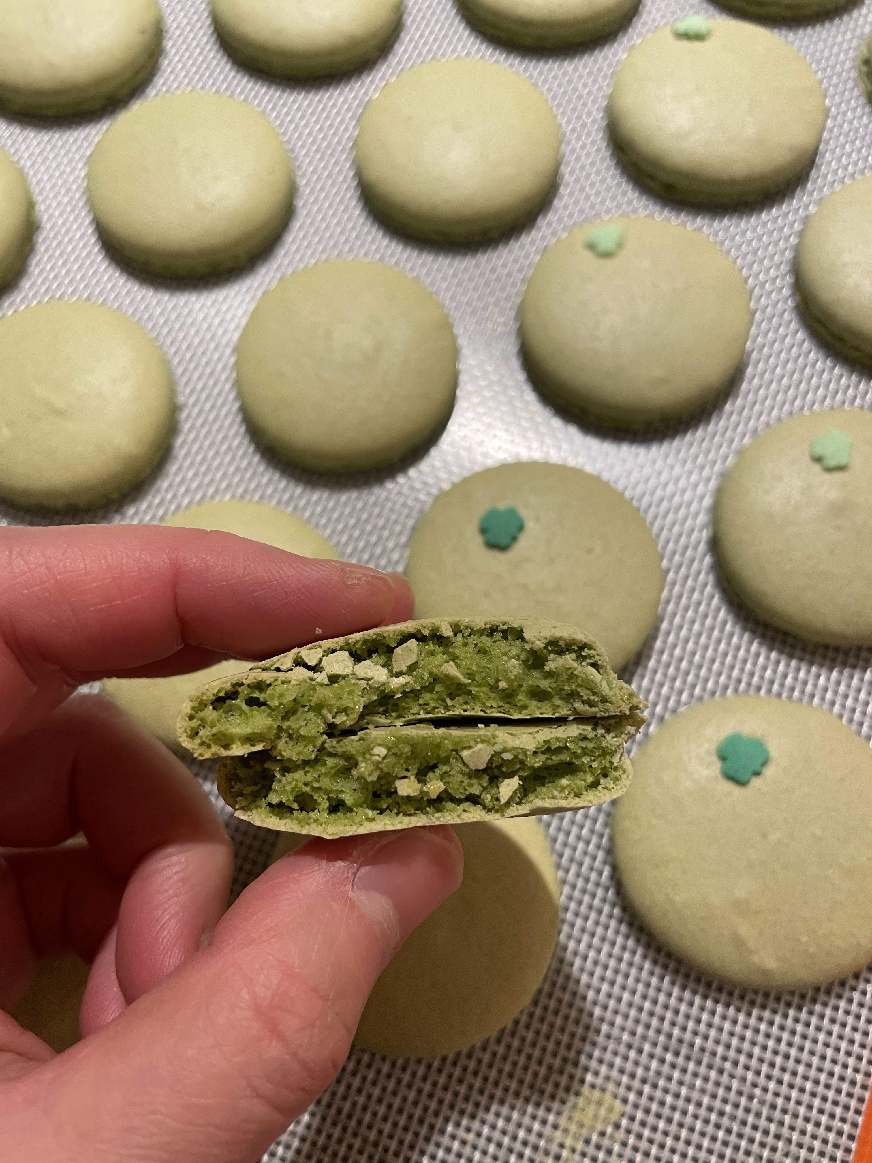Matcha Macaron Shells