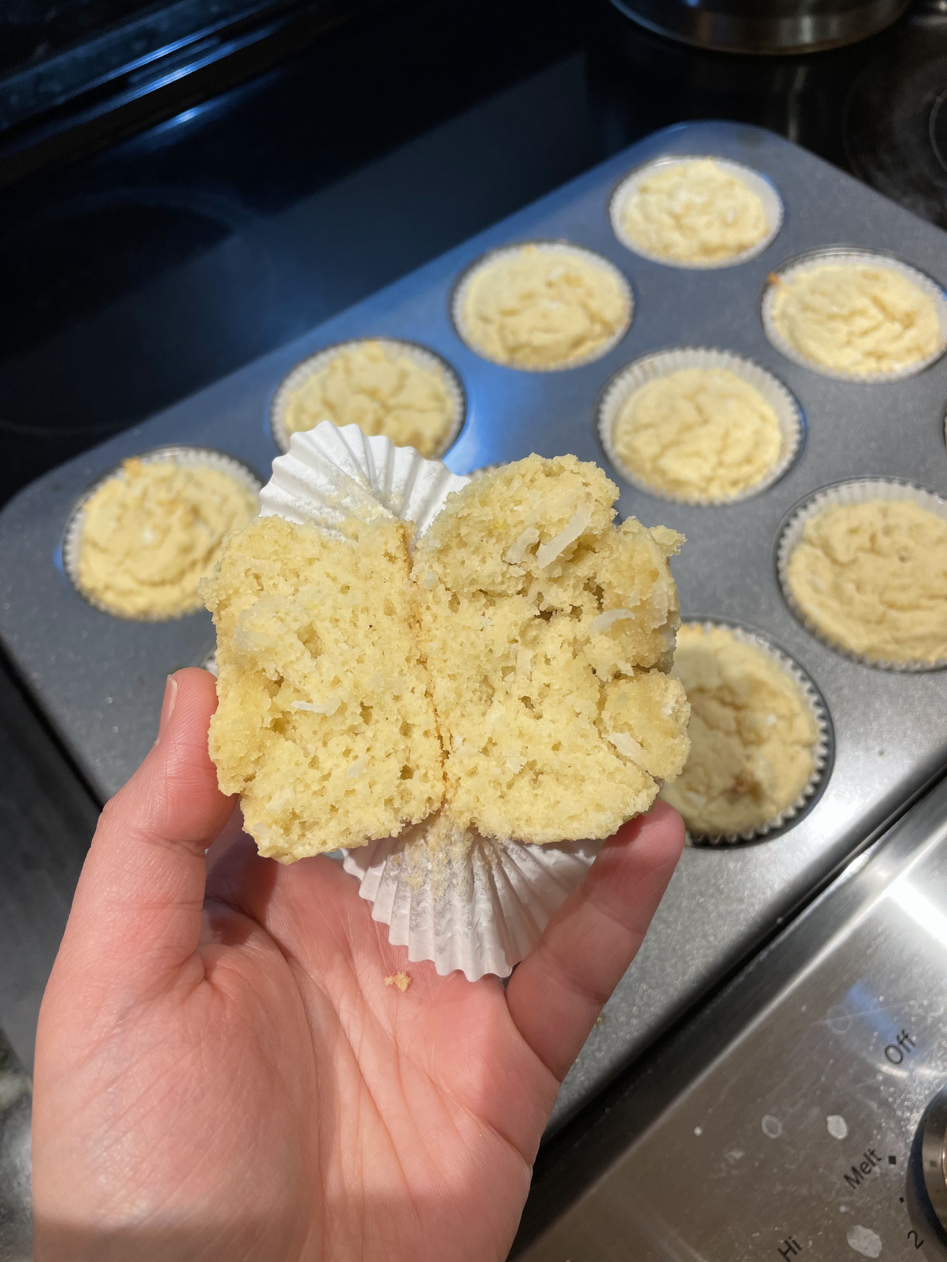 Coconut cupcakes with coconut buttercream frosting