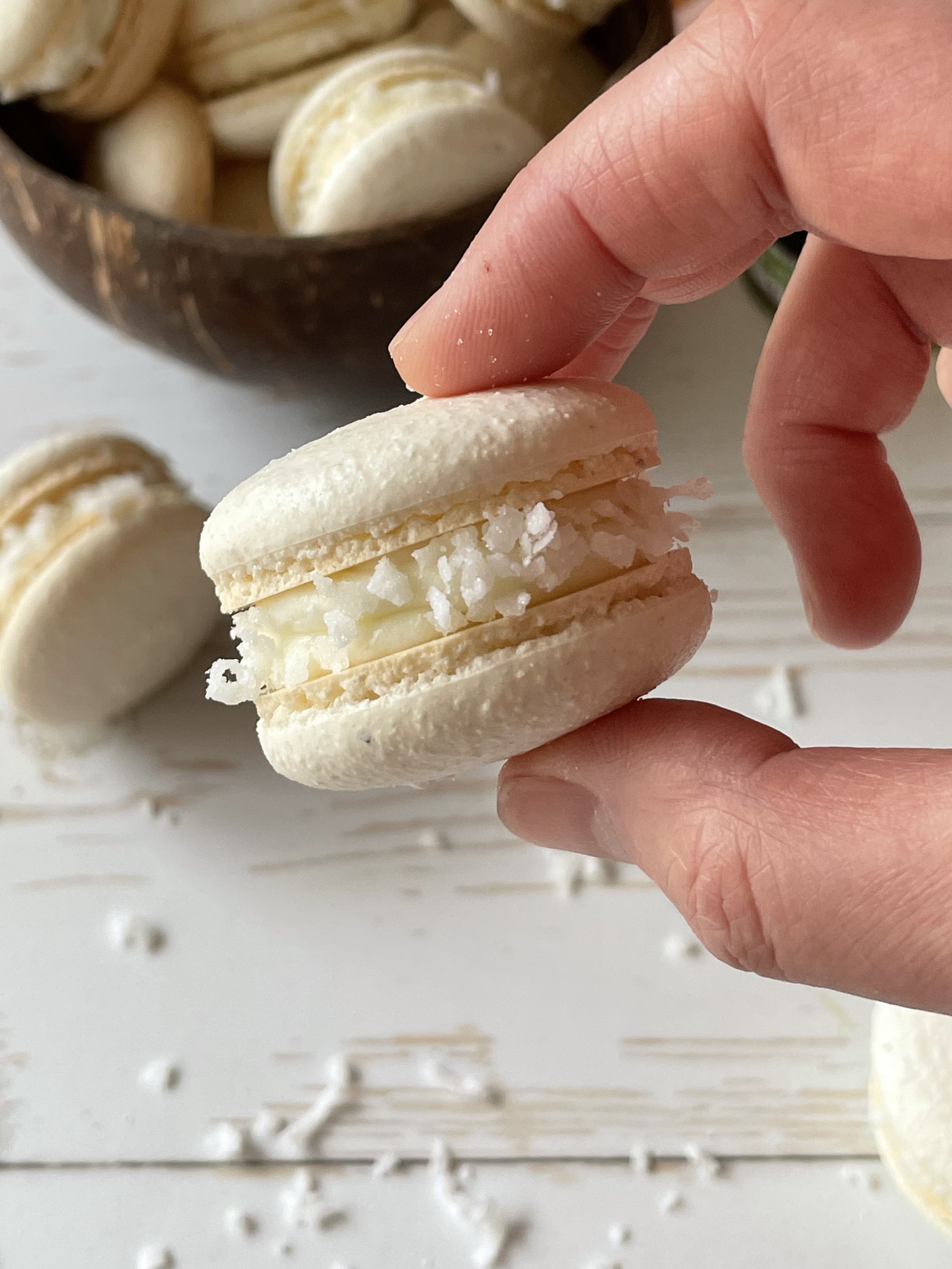 Coconut Wasabi Macarons