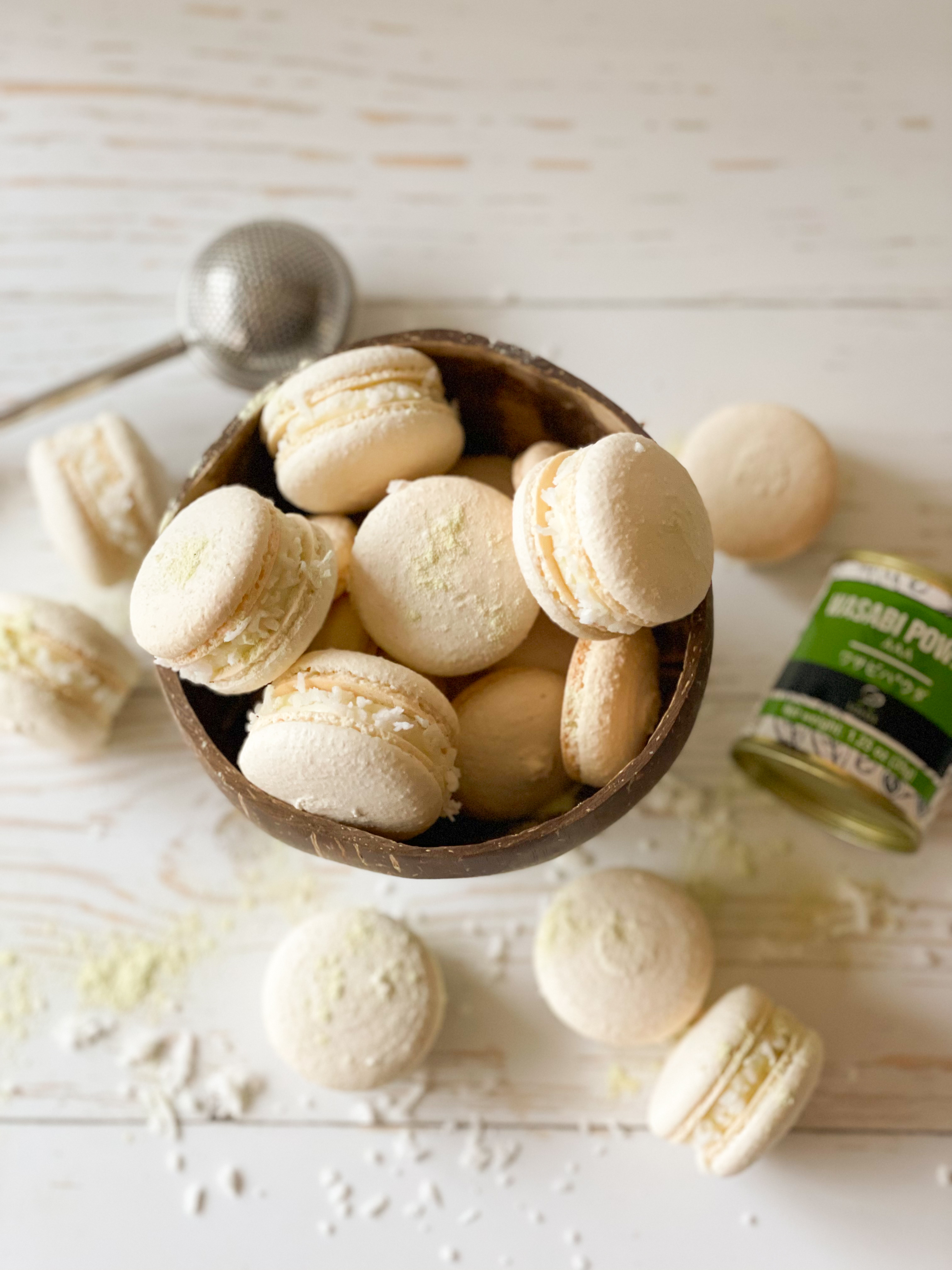 Coconut Wasabi Macarons