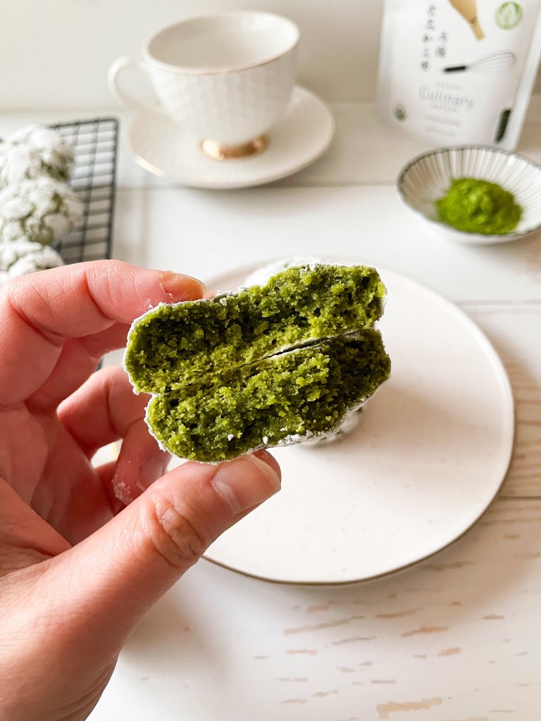Gluten Free Matcha Crinkle Cookies
