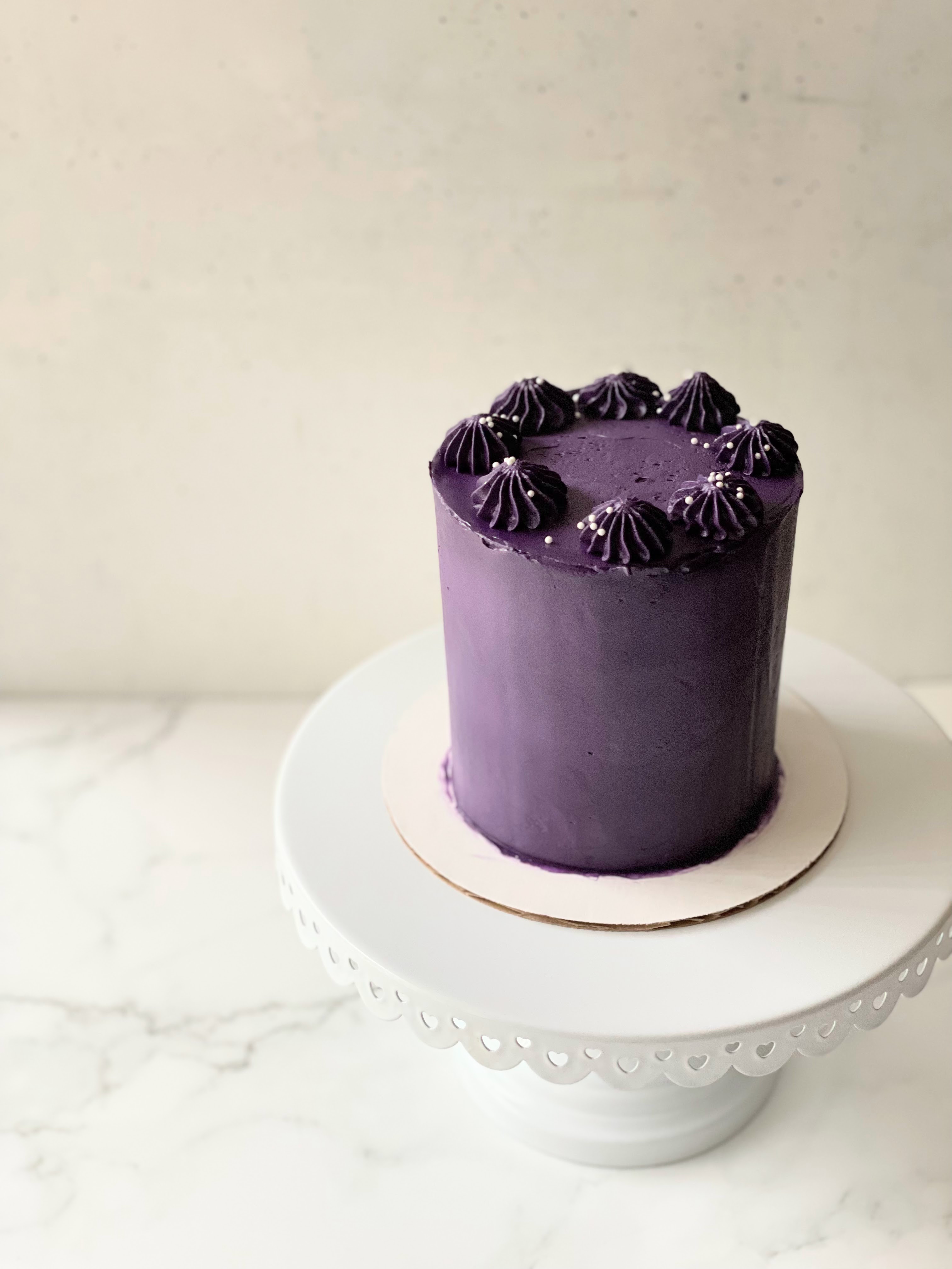 Ube cake with ube buttercream
