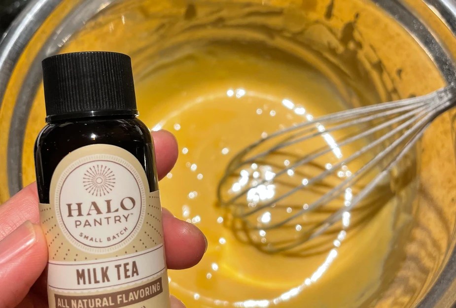 Mixing the egg yolks mixture