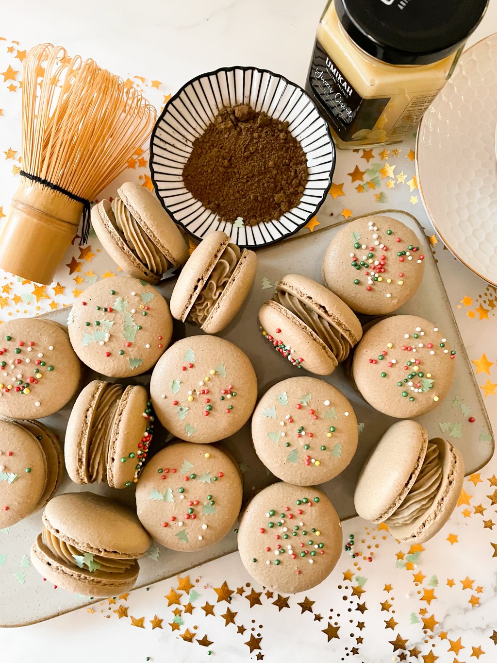 Houjicha Macarons with Yuzu&nbsp;Curd