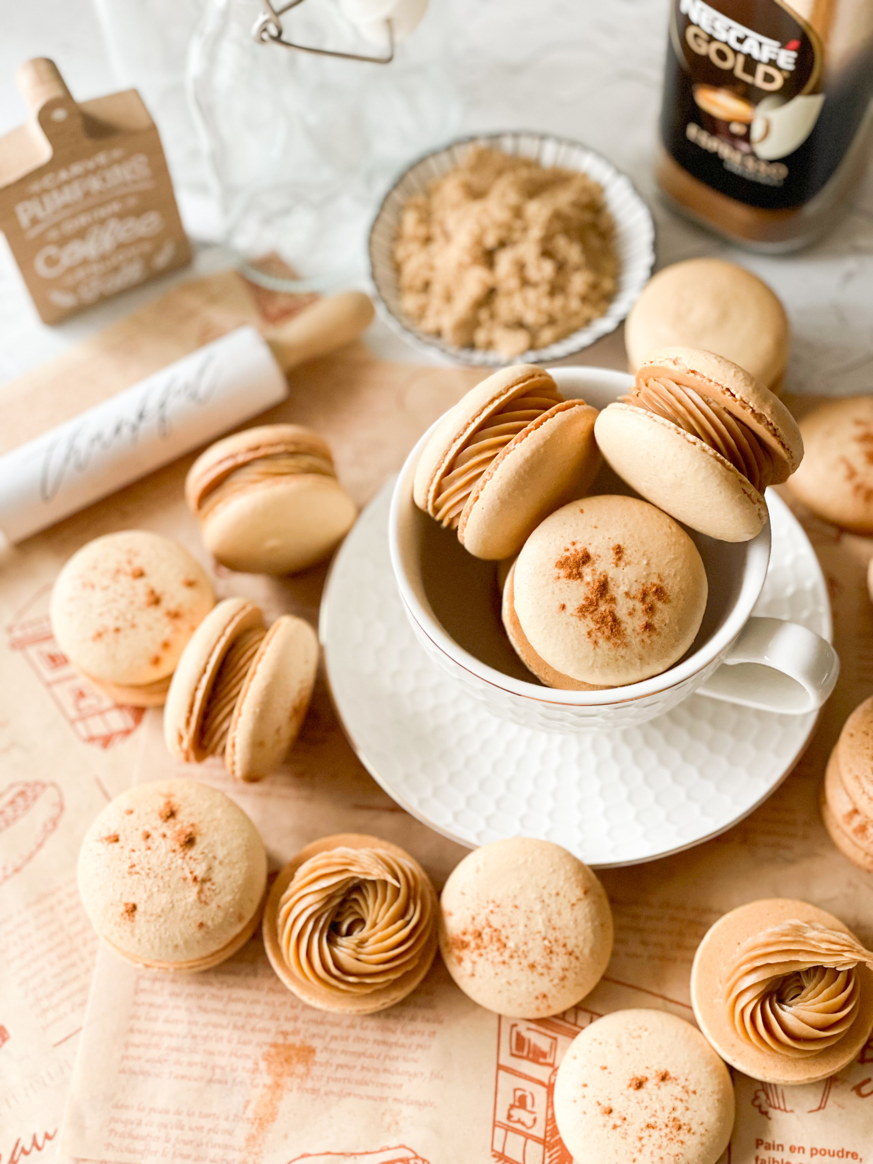 Brown sugar with coffee white chocolate ganache