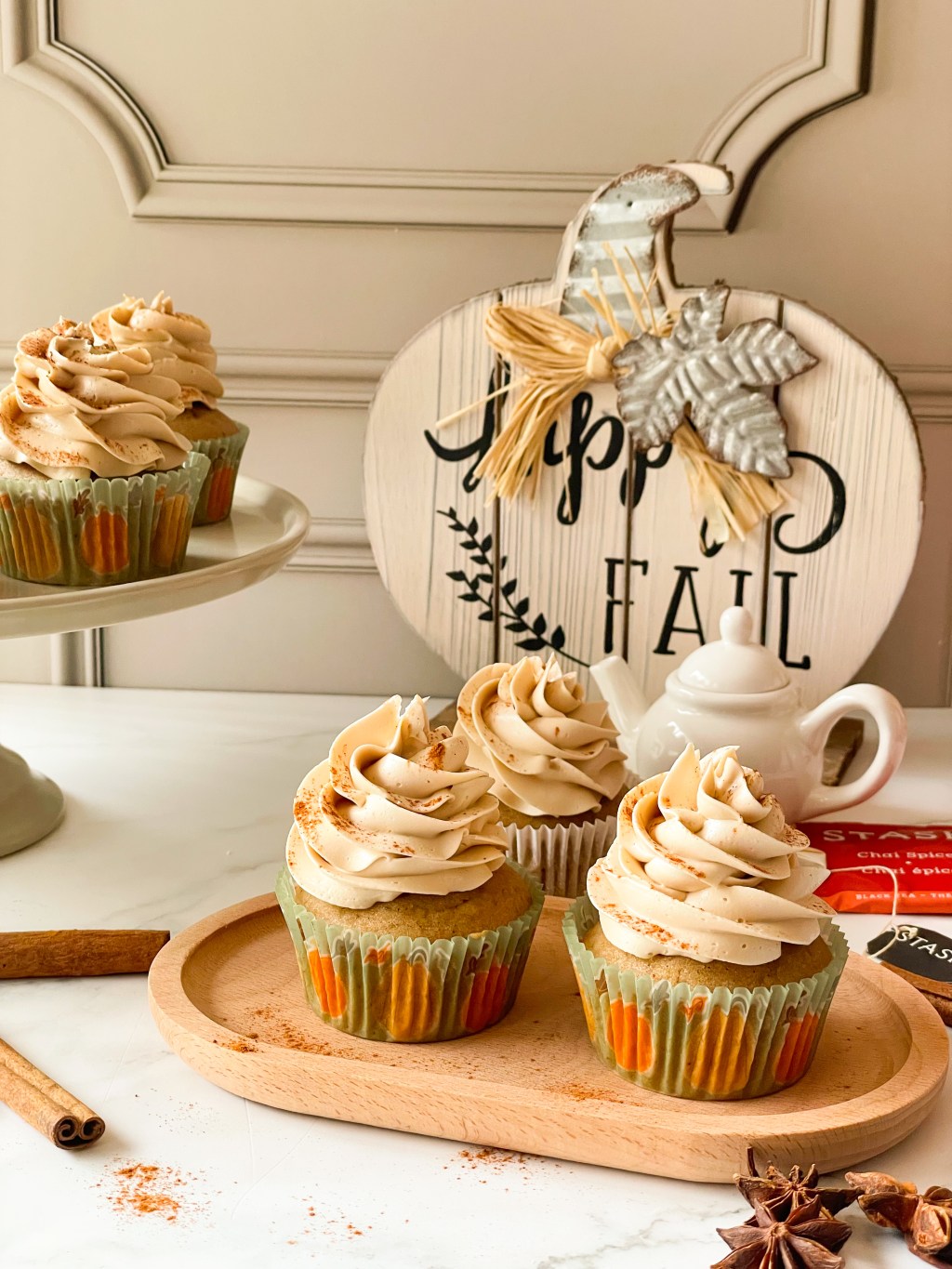 Gluten Free Chai Cupcakes with Brown Sugar Swiss Meringue&nbsp;Buttercream