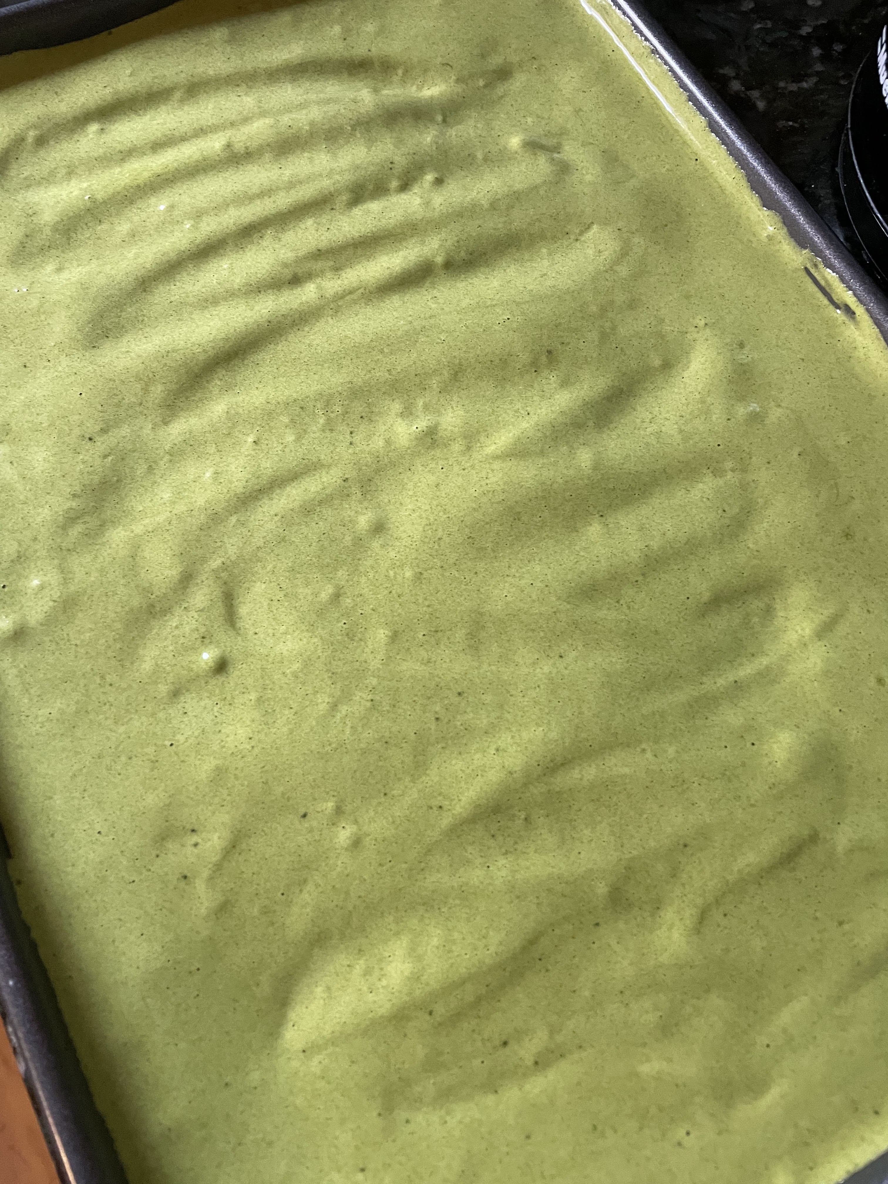 Before bake - matcha chiffon gluten free