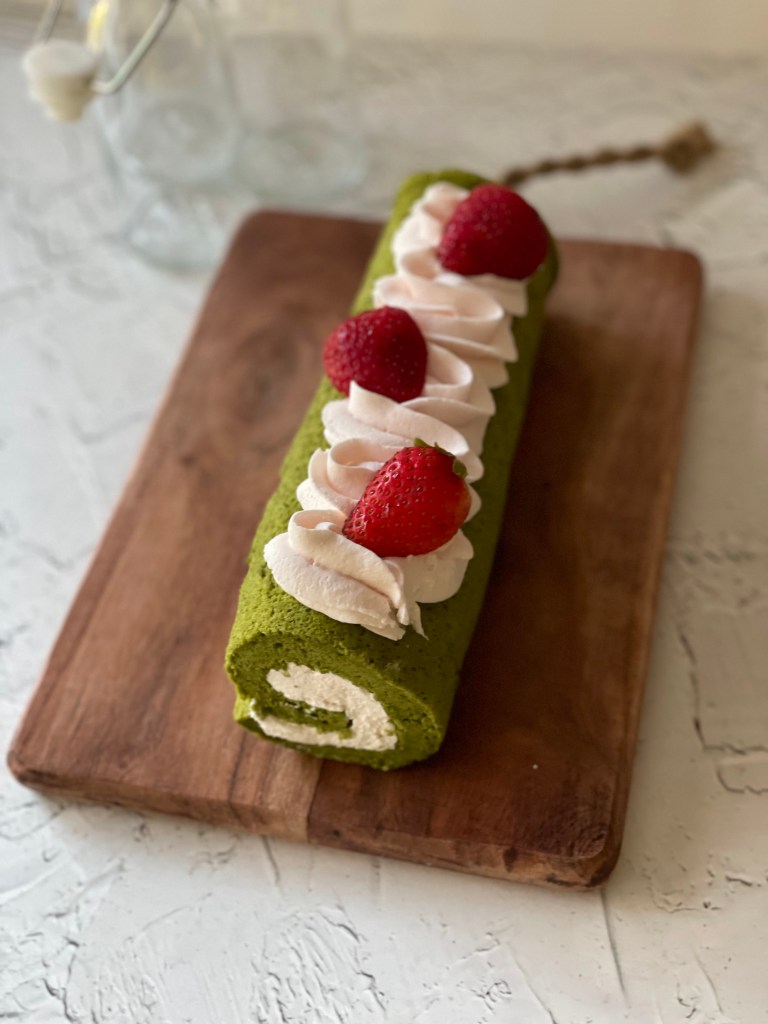 Matcha chiffon roll gluten free
