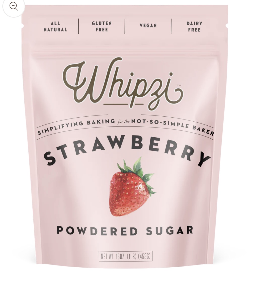 Whipzi strawberry flavor powdered sugar