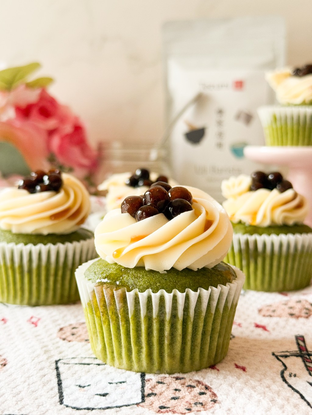 Gluten Free Matcha Boba&nbsp;Cupcakes