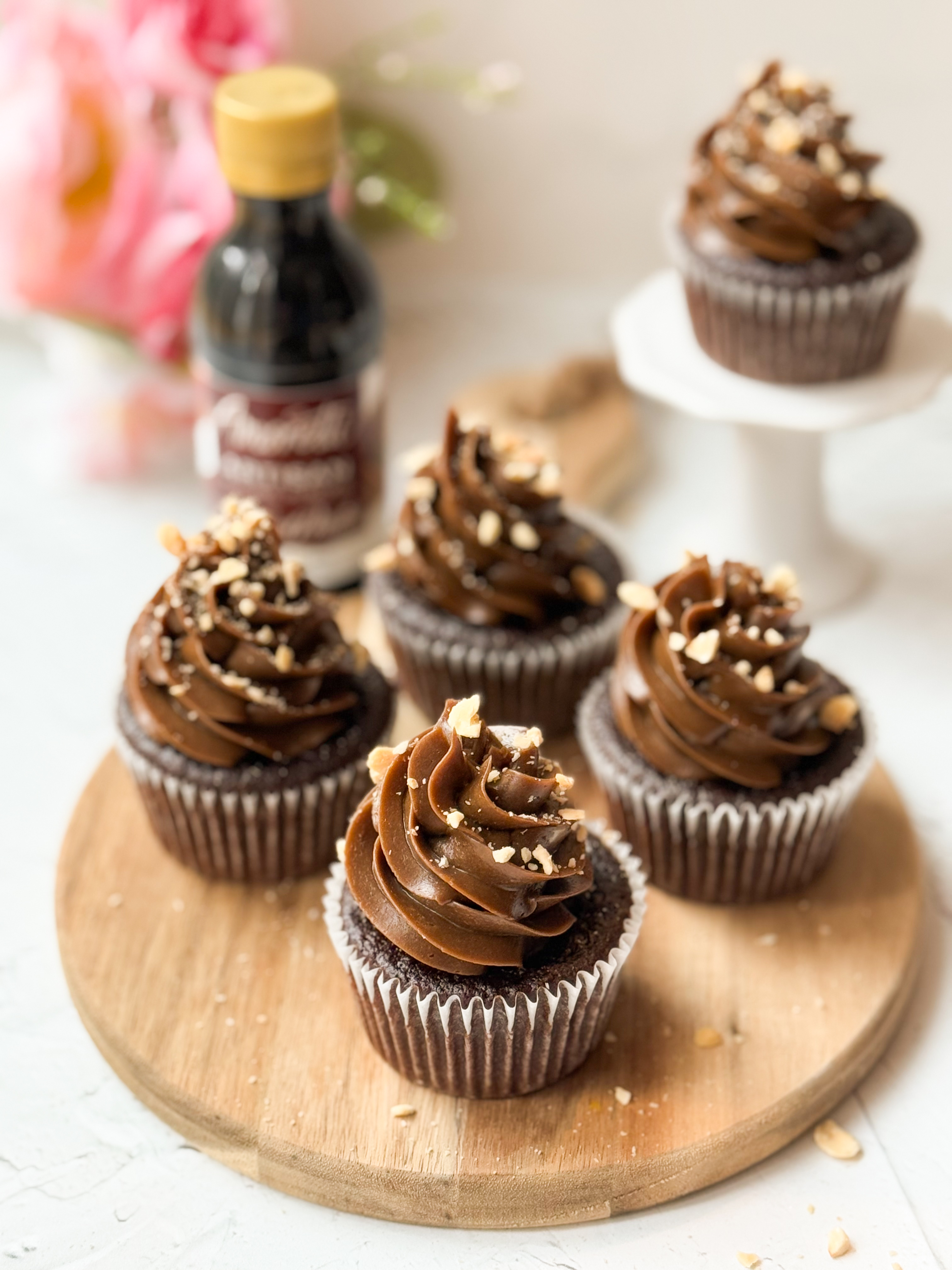 Gluten Free Chocolate Hazelnut Cupcakes with Hazelnut Buttercream