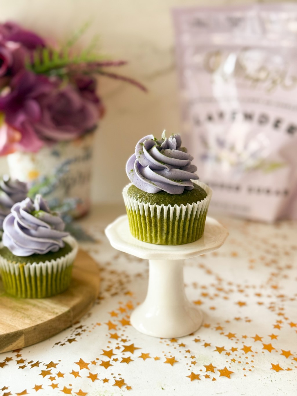 Gluten Free Matcha Lavender&nbsp;Cupcakes