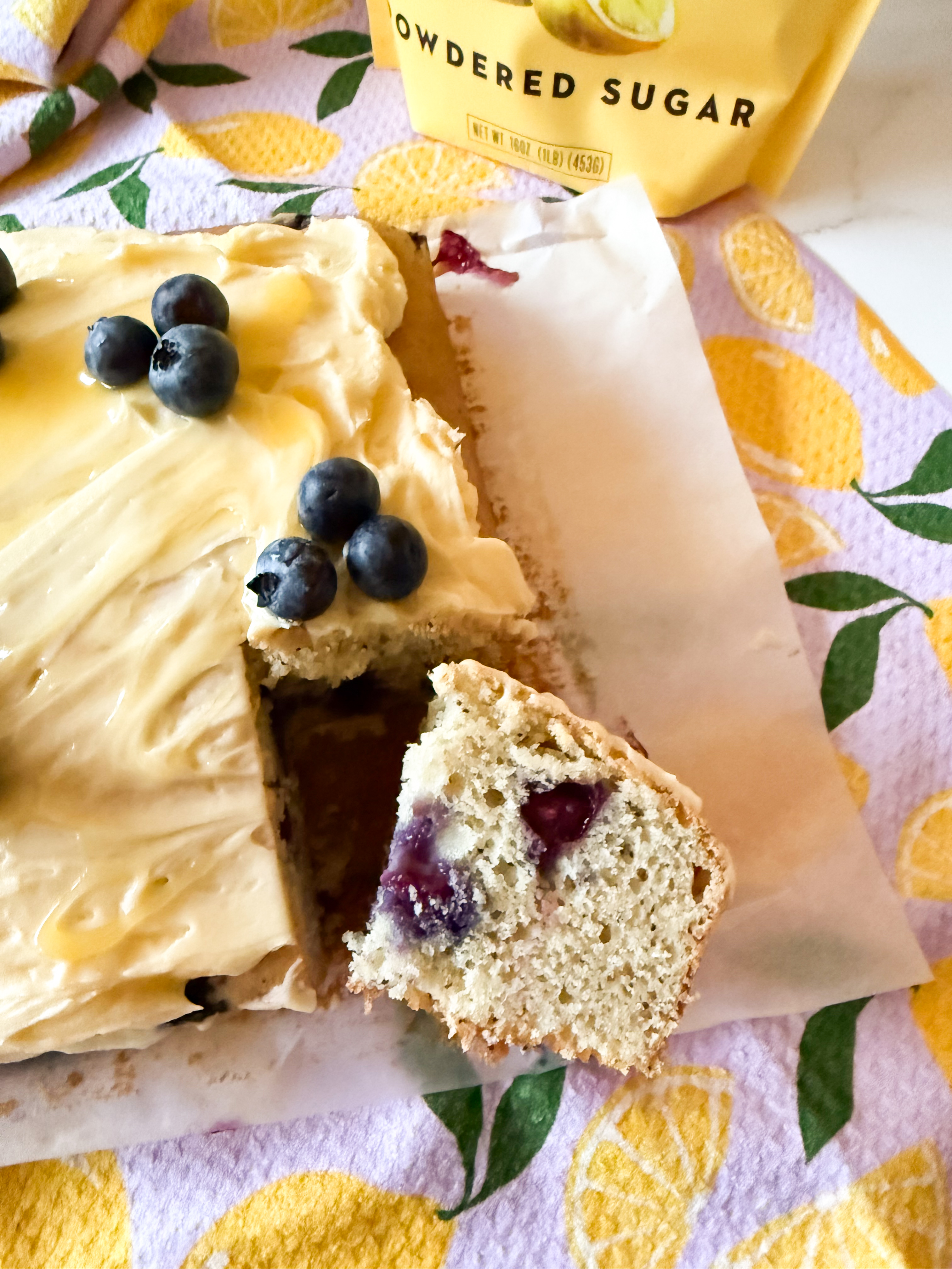 Gluten Free Lemon Poppyseed Blueberry Cake