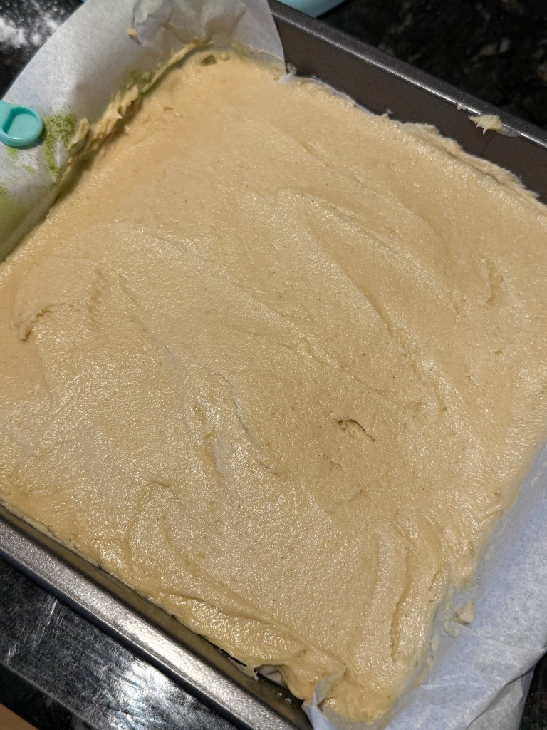 cover the top with reminding batter