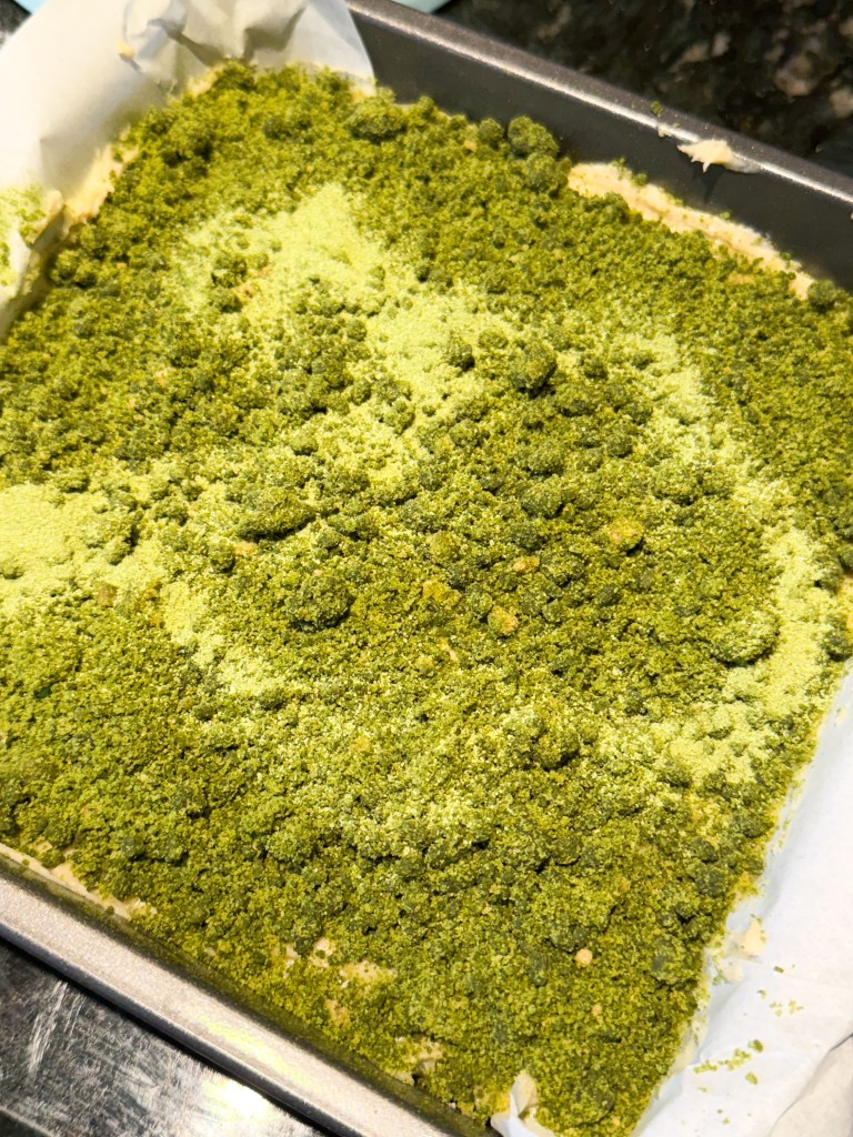 Matcha Streusel on top