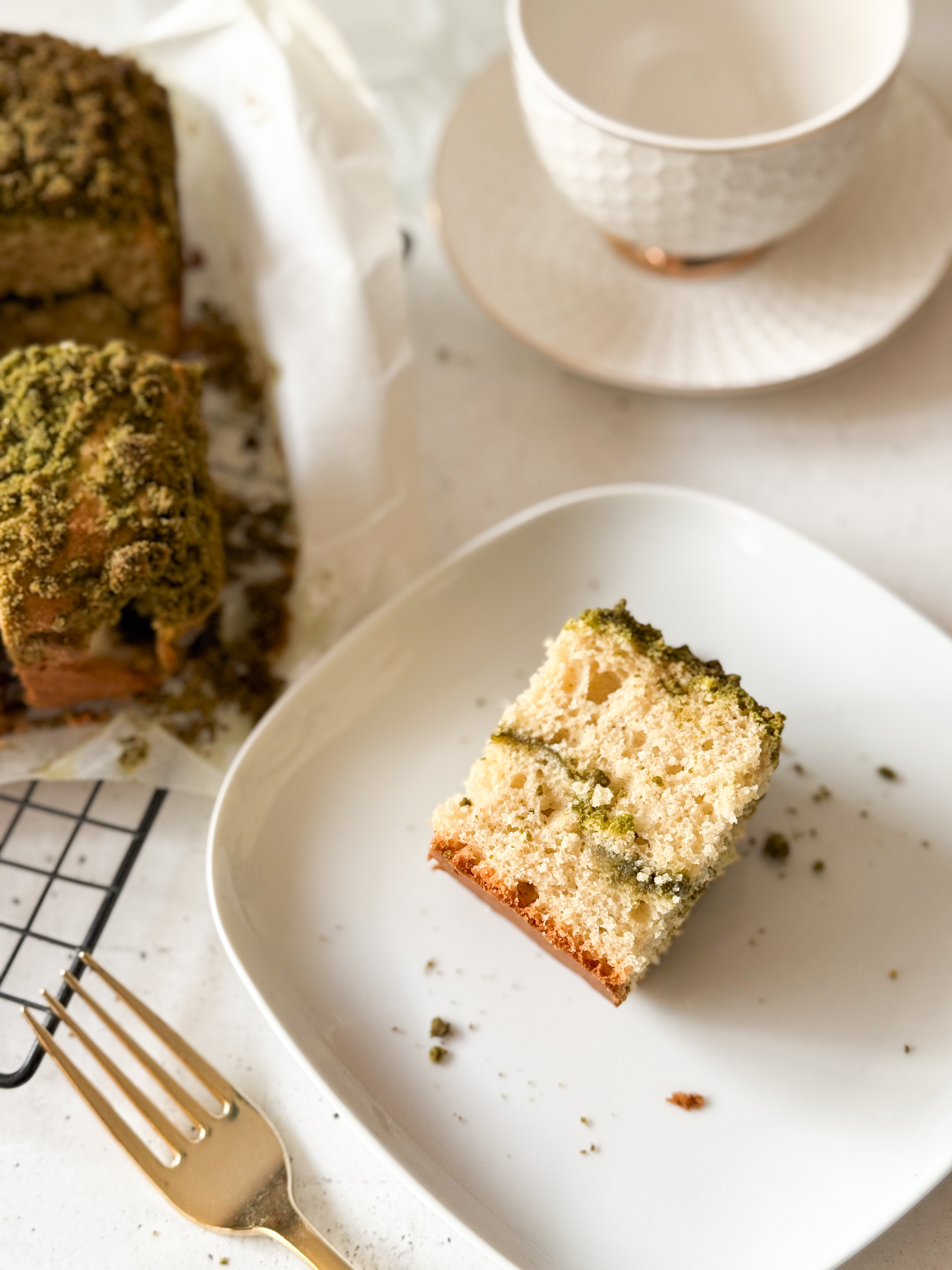 Gluten Free Matcha Coffee Cake