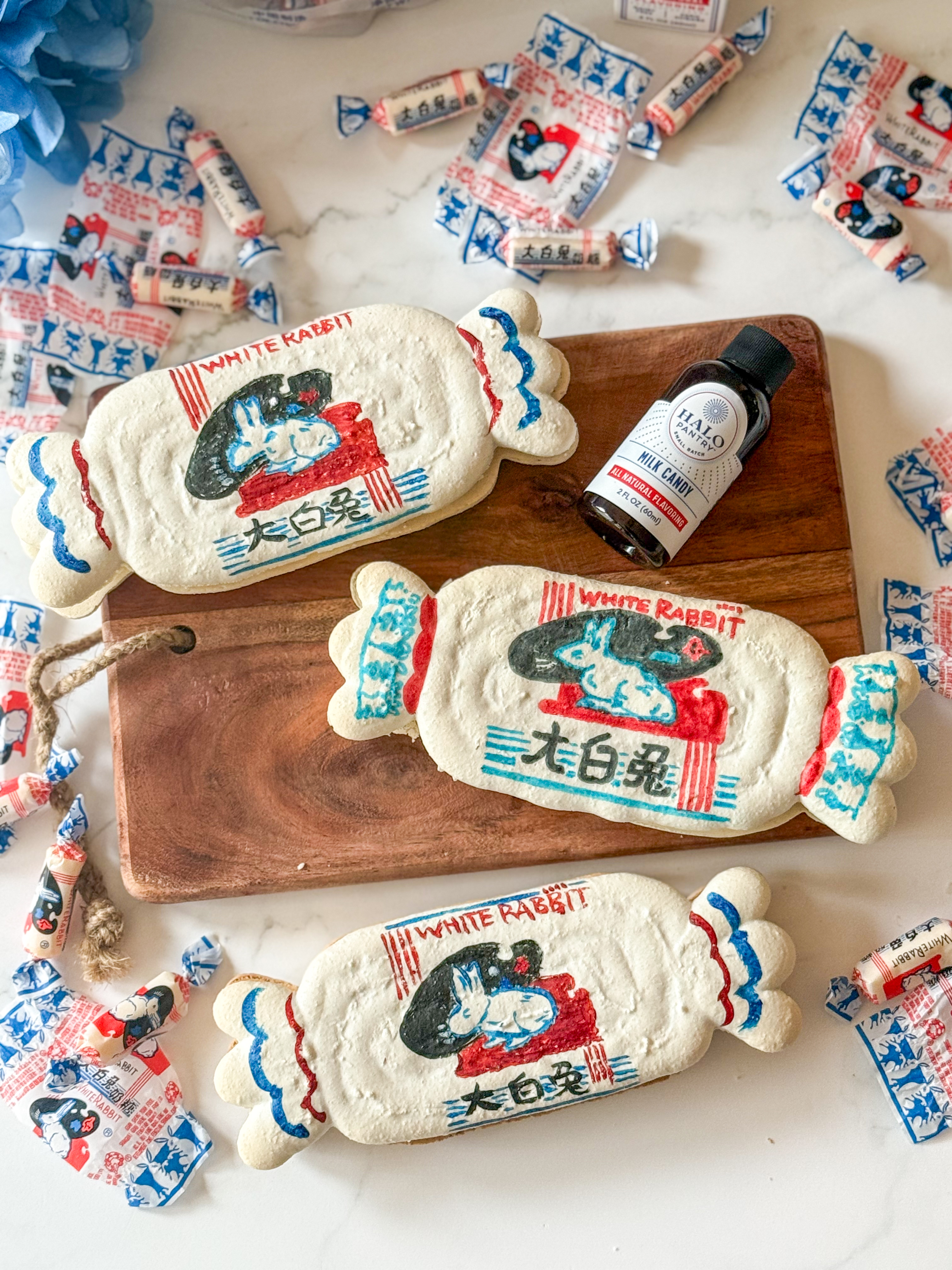 White Rabbit Candy Macarons