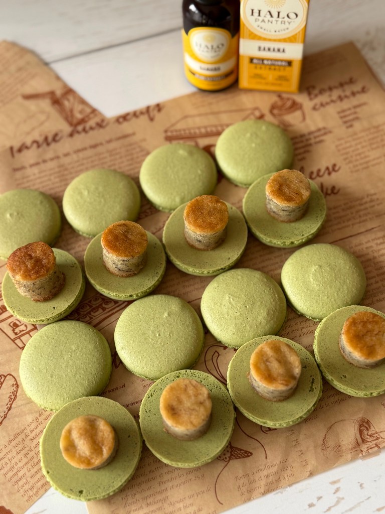 Gluten Free Matcha Banana Mochi Cake Macarons