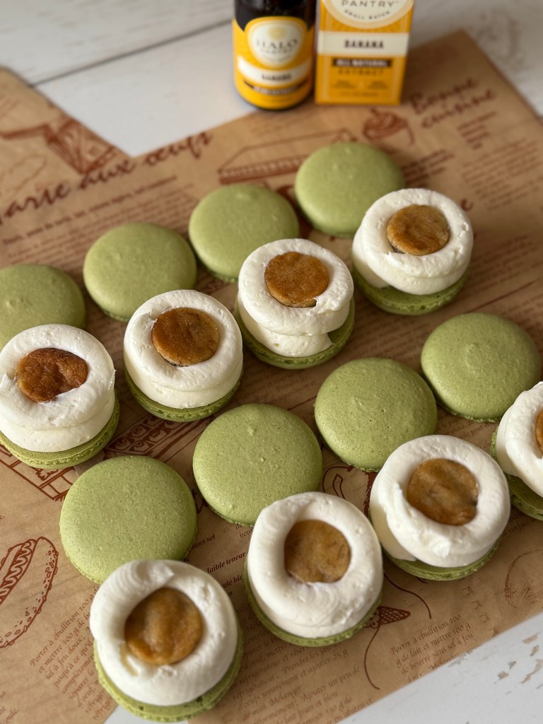 Gluten Free Matcha Banana Mochi Cake Macarons