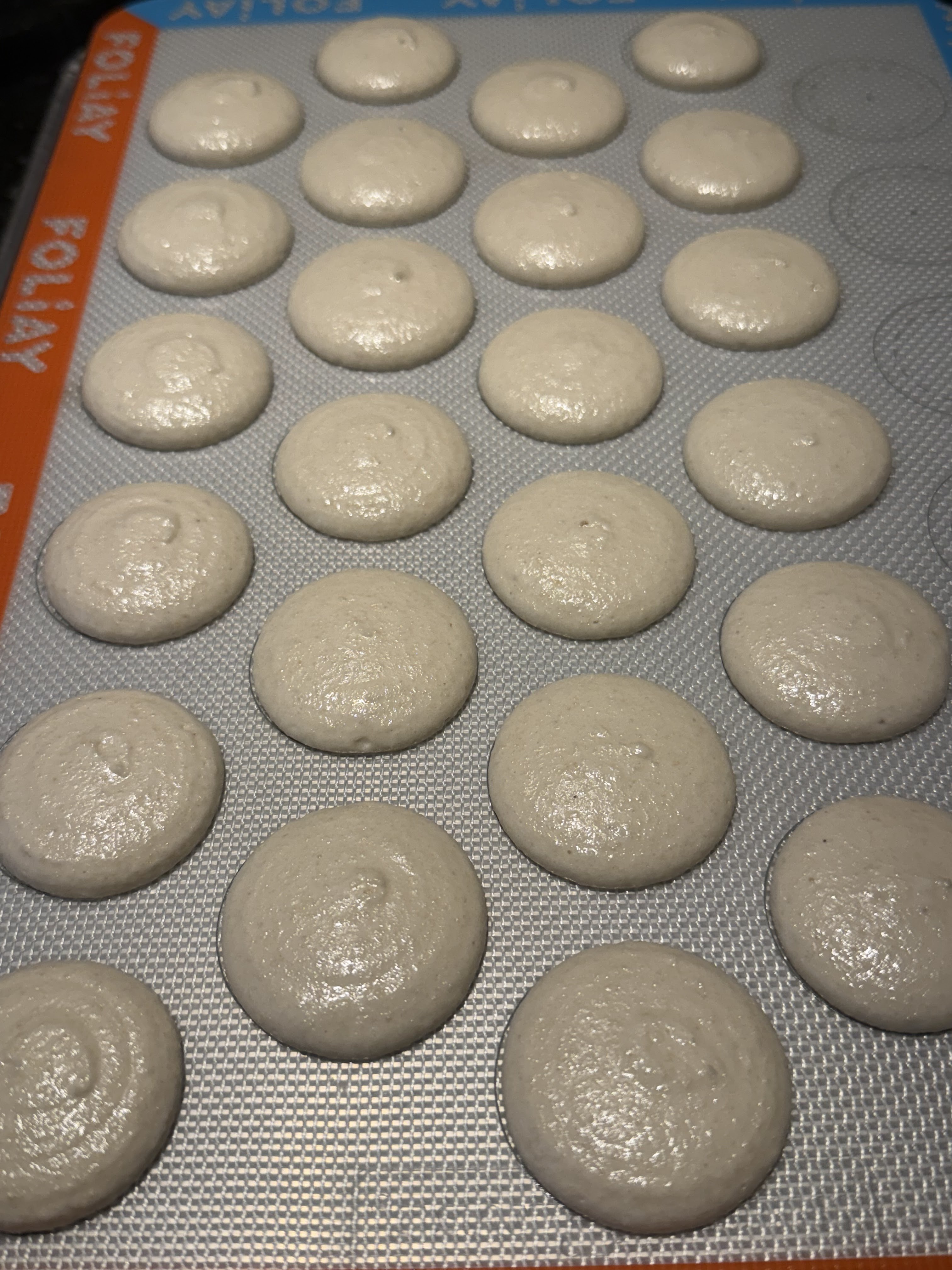 Coconut macaron shells
