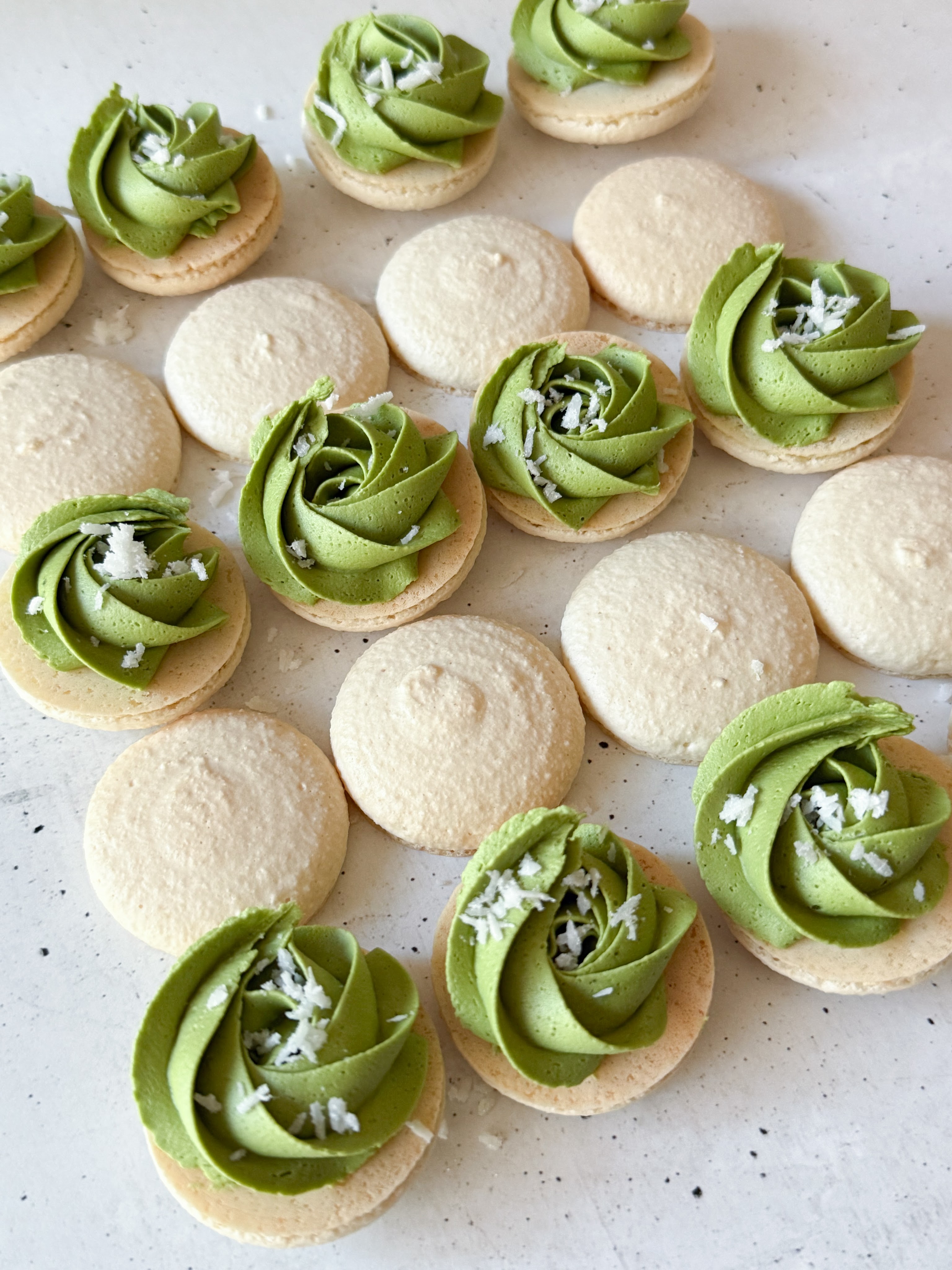 Gluten Free Coconut Matcha Macarons