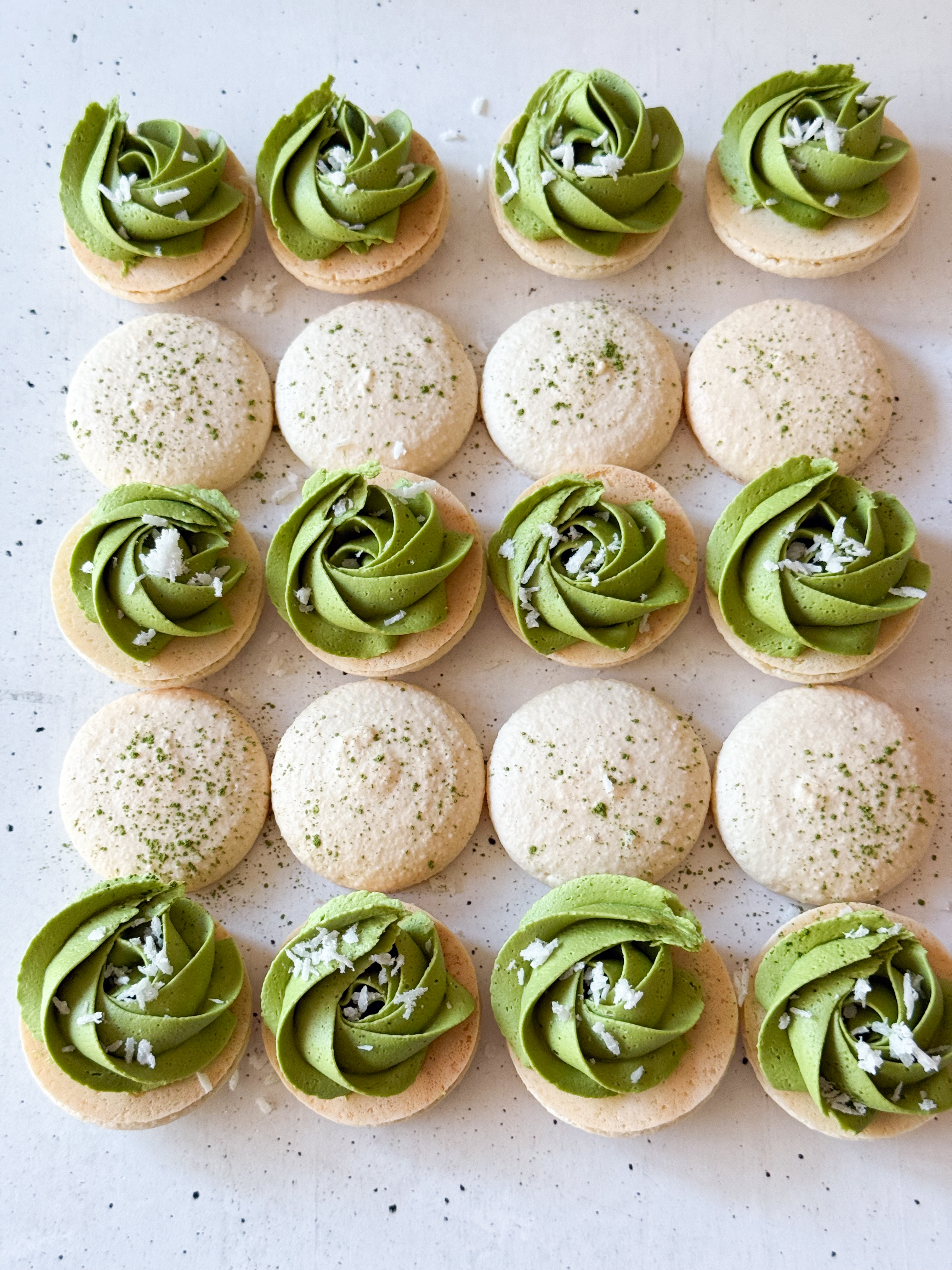 Gluten Free Coconut Matcha Macarons