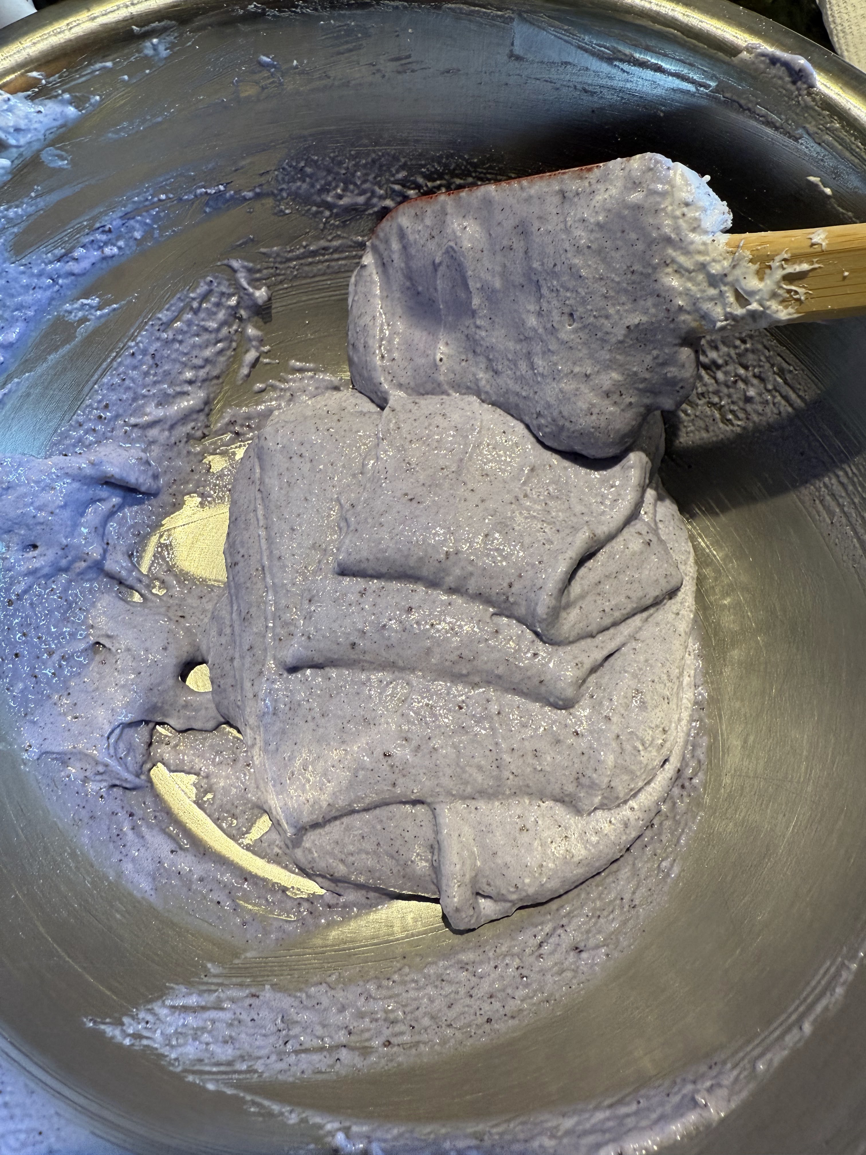 Ube macaron batter