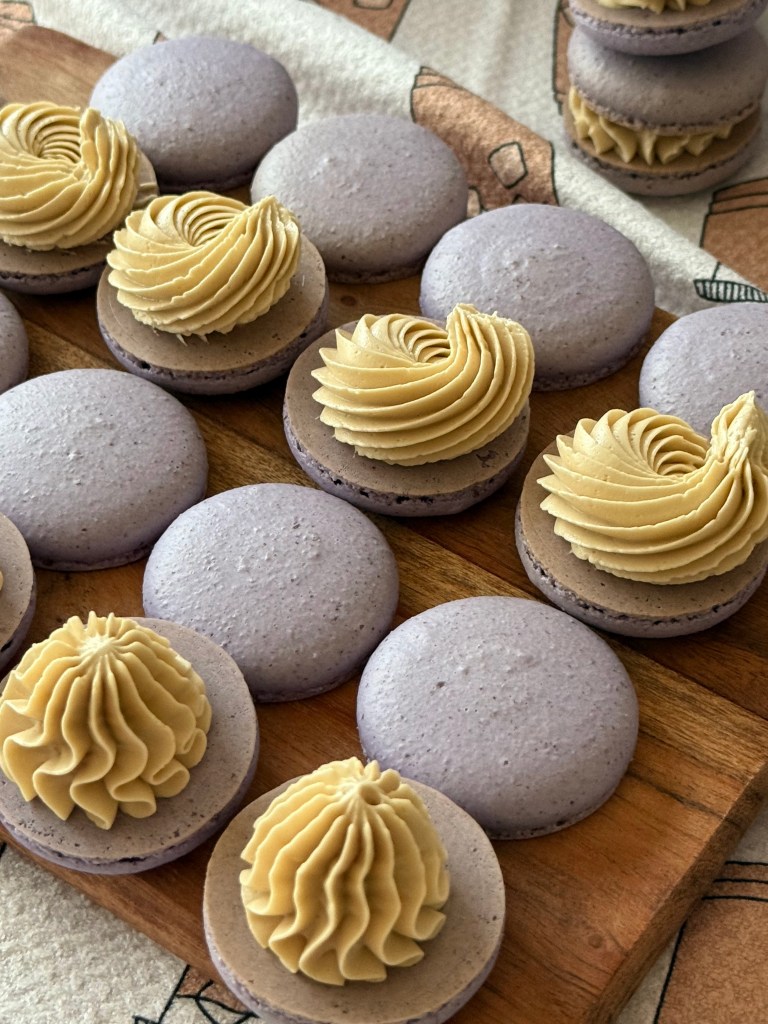 Gluten Free Ube Vietnamese Coffee Macarons