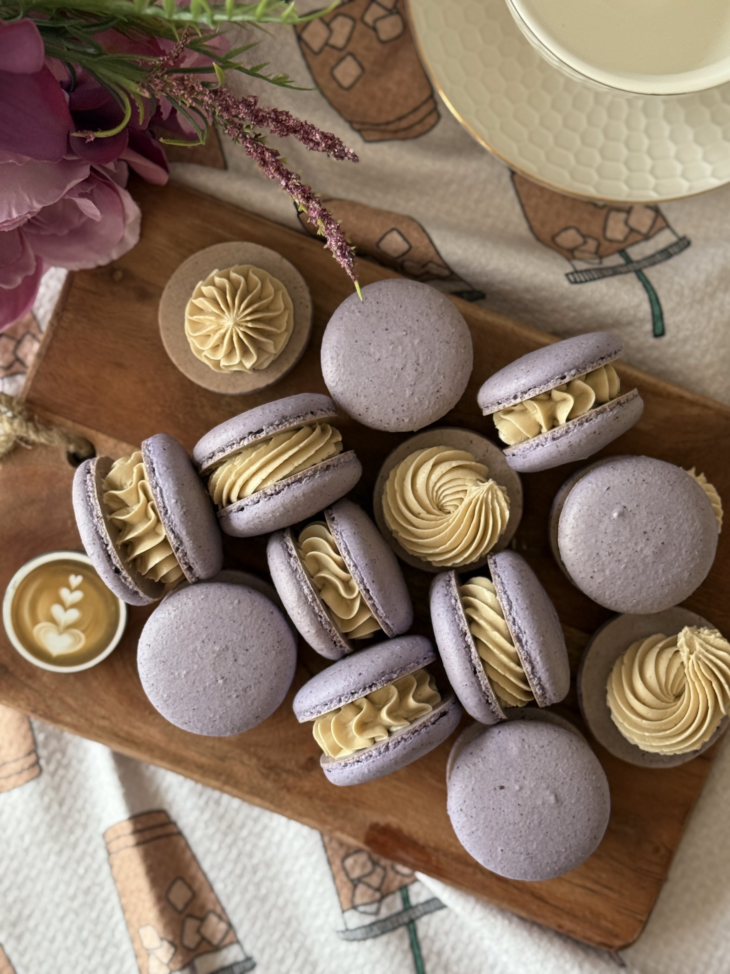 Gluten Free Ube Vietnamese Coffee Macarons