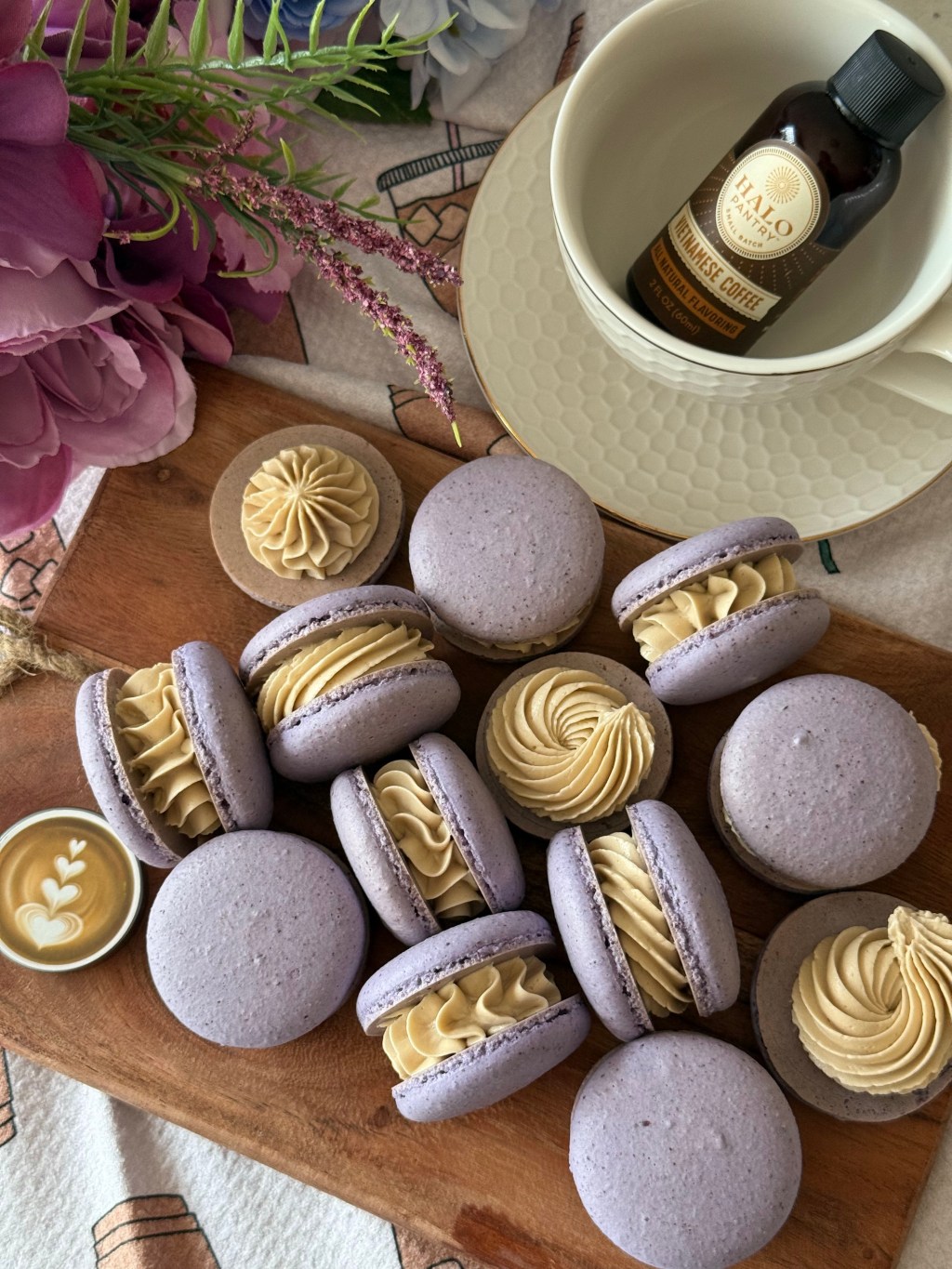 Gluten Free Ube Vietnamese Coffee&nbsp;Macarons