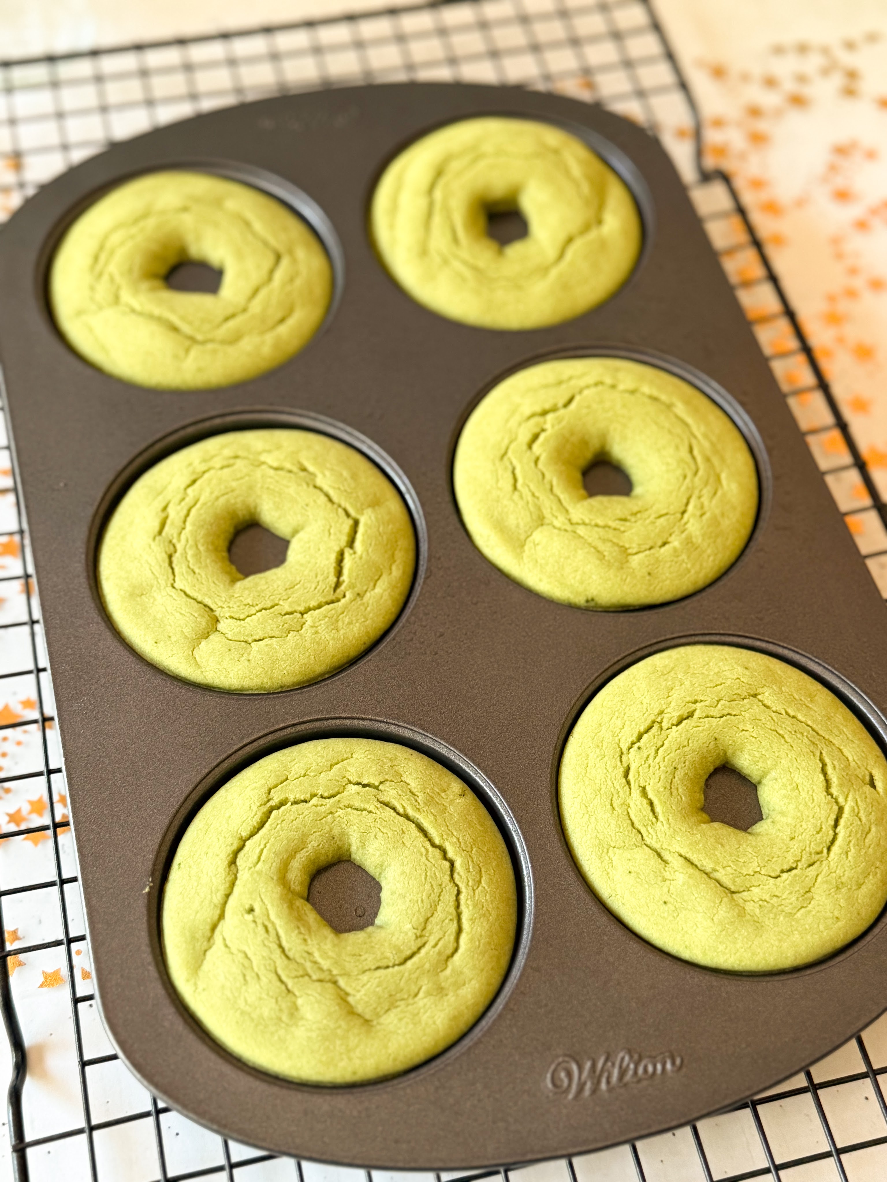 Pandan Match Mochi Donuts