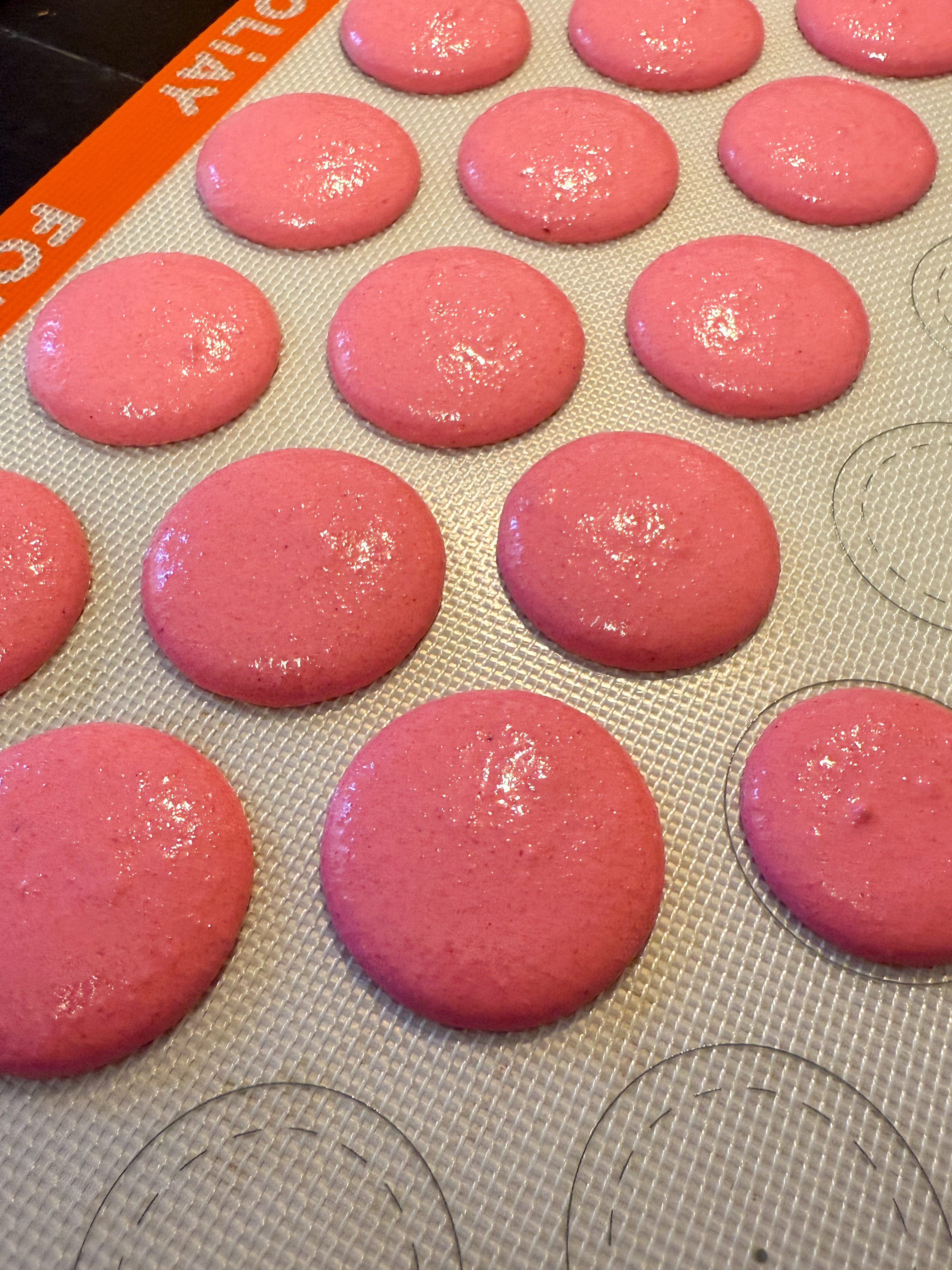 Pink macaron shells