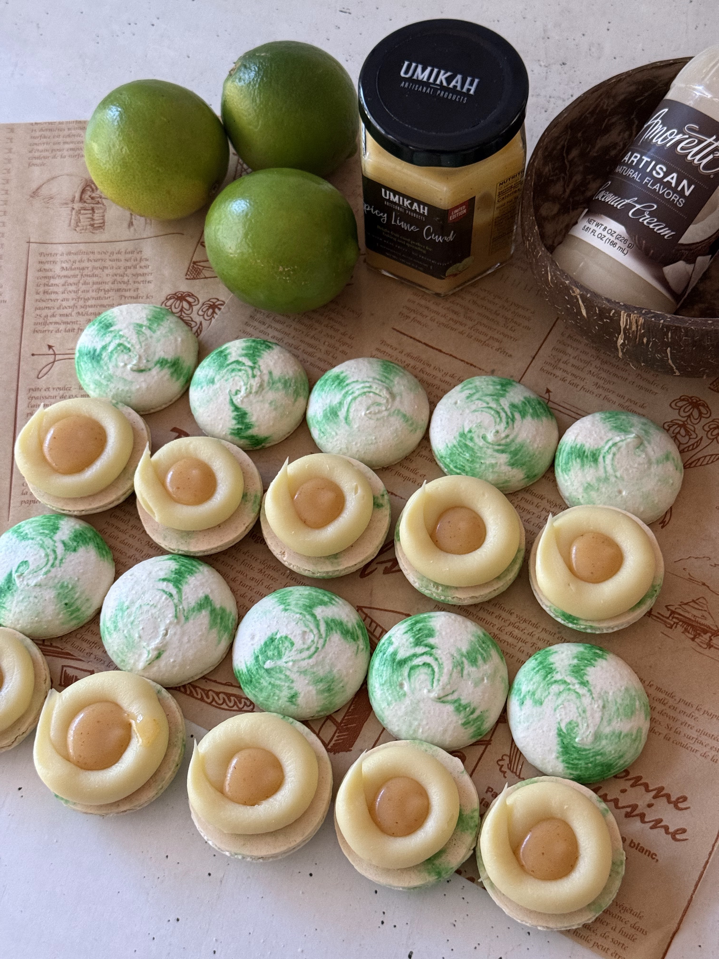 Coconut Spicy Lime Macarons