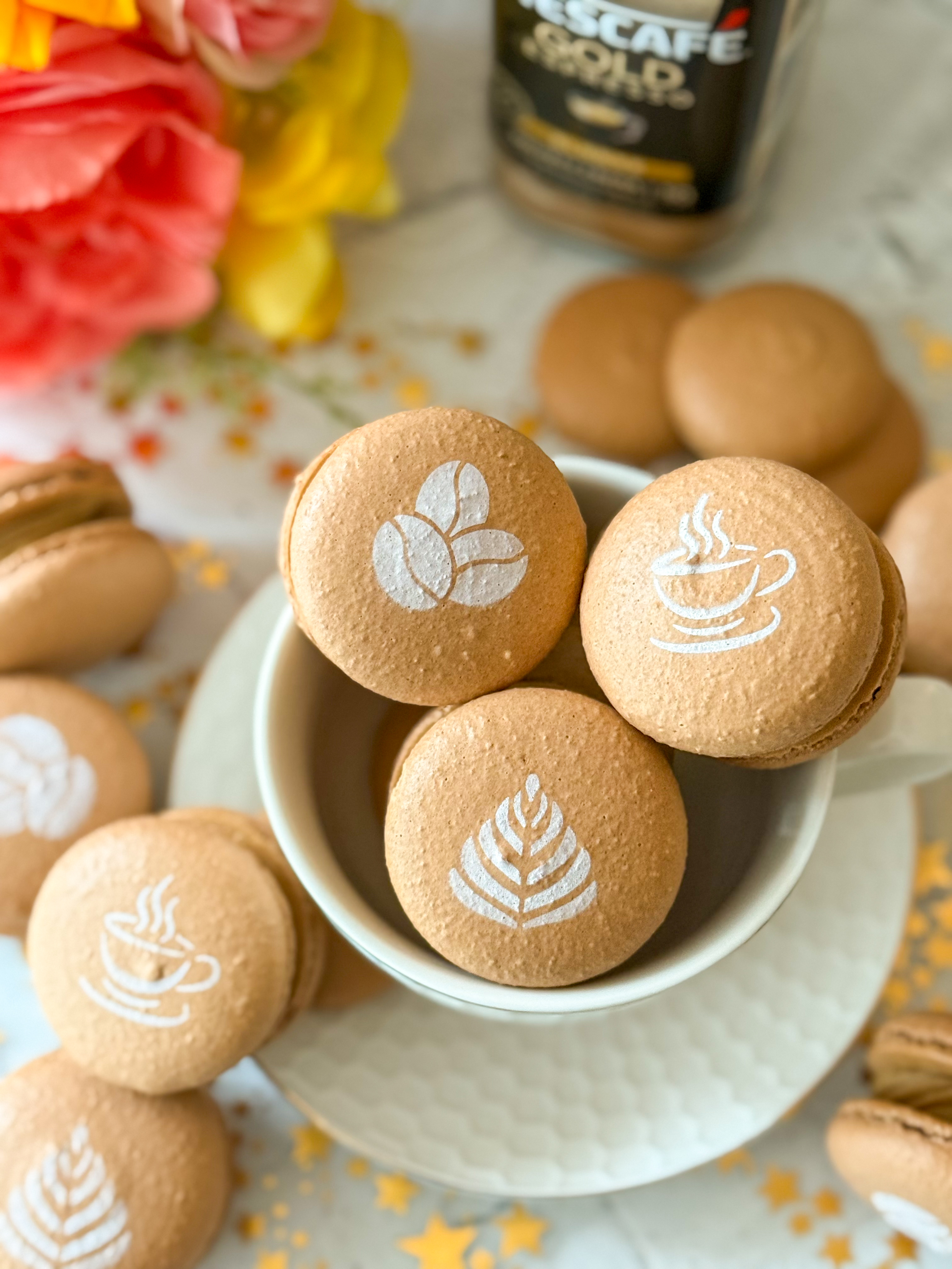 Espresso Macarons with Espresso White Chocolate Ganache