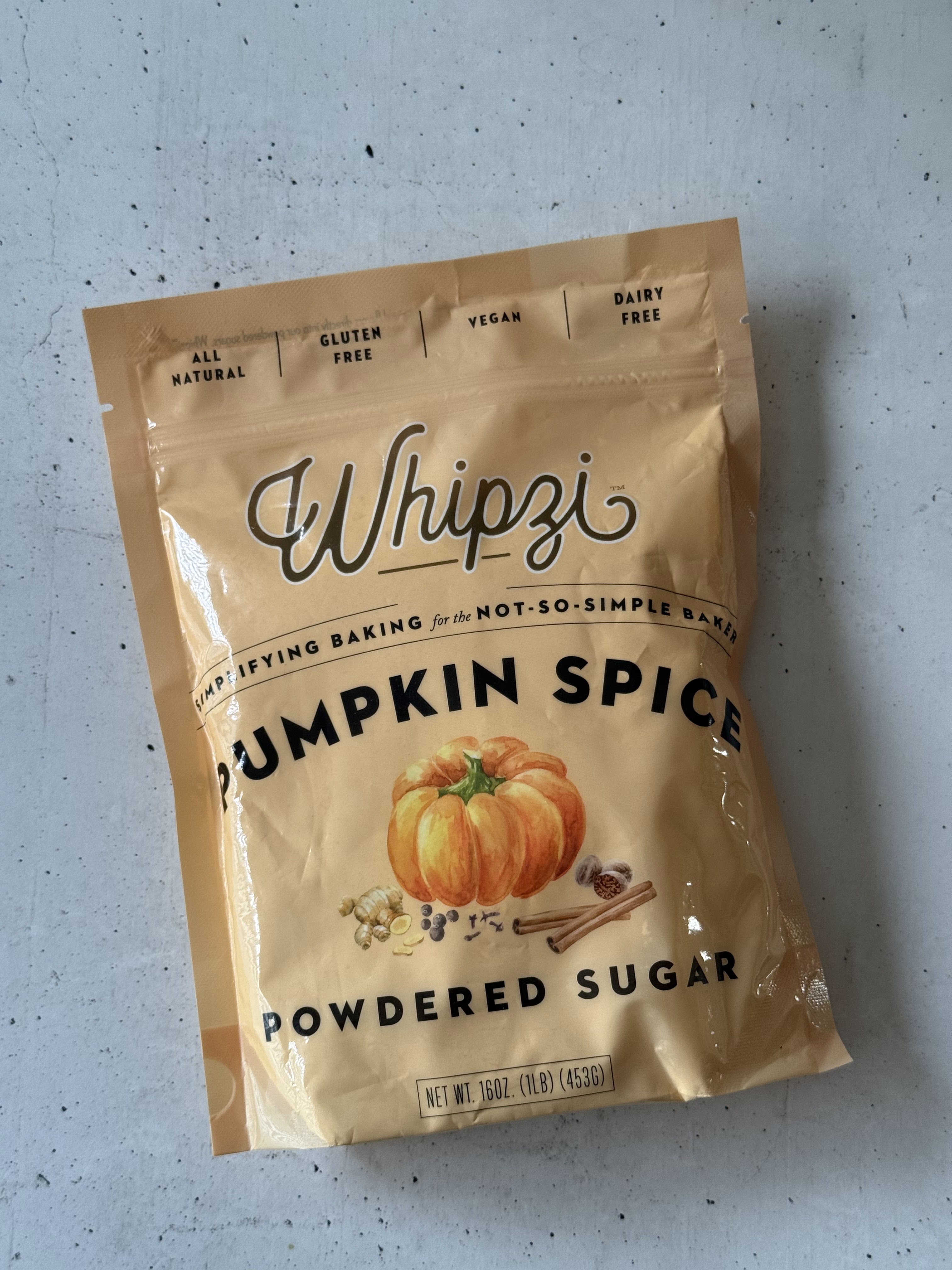 Whipzi pumpkin spice powdered sugar