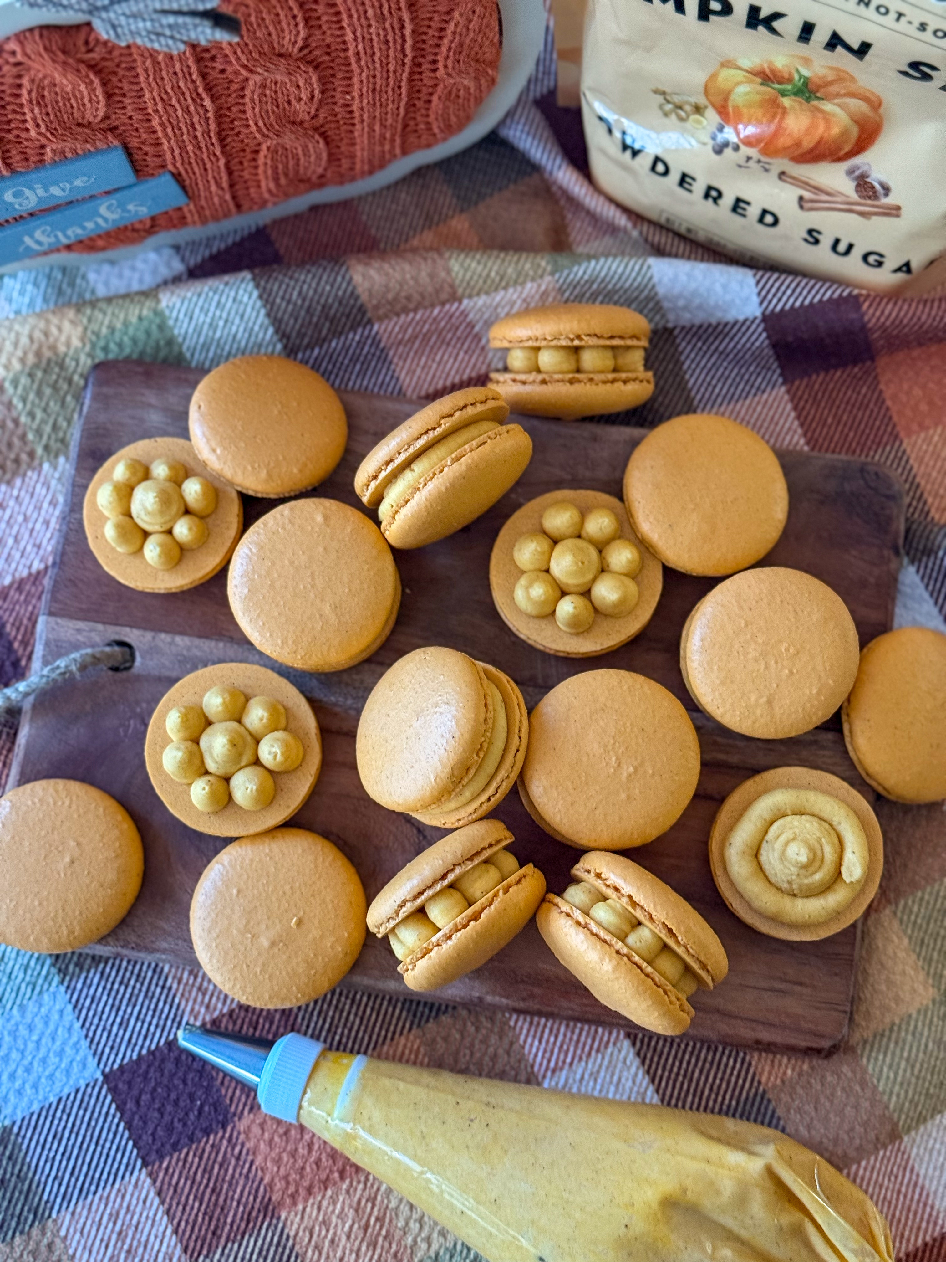 Pumpkin Tiramisu Macarons