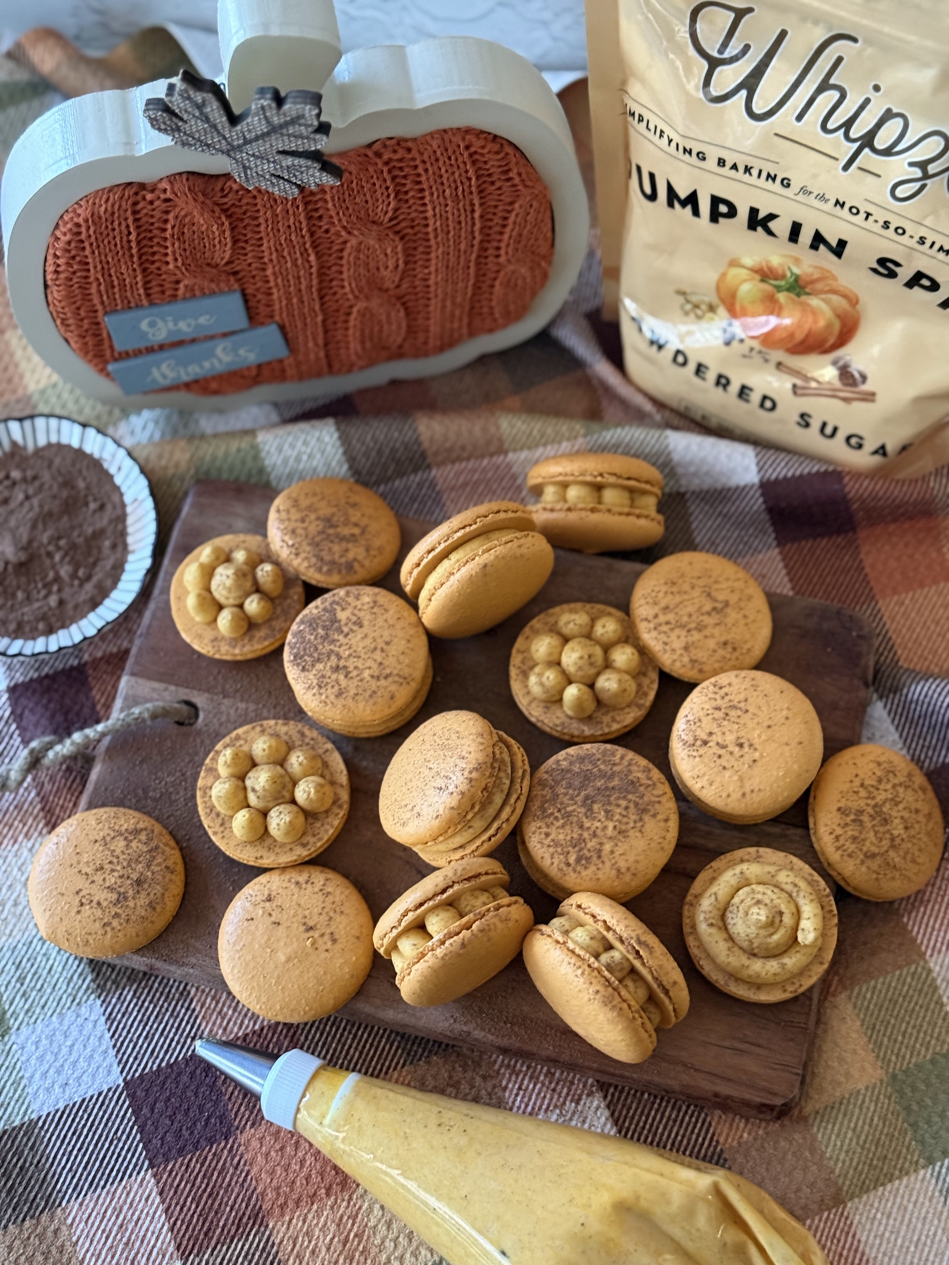 Pumpkin Tiramisu Macarons