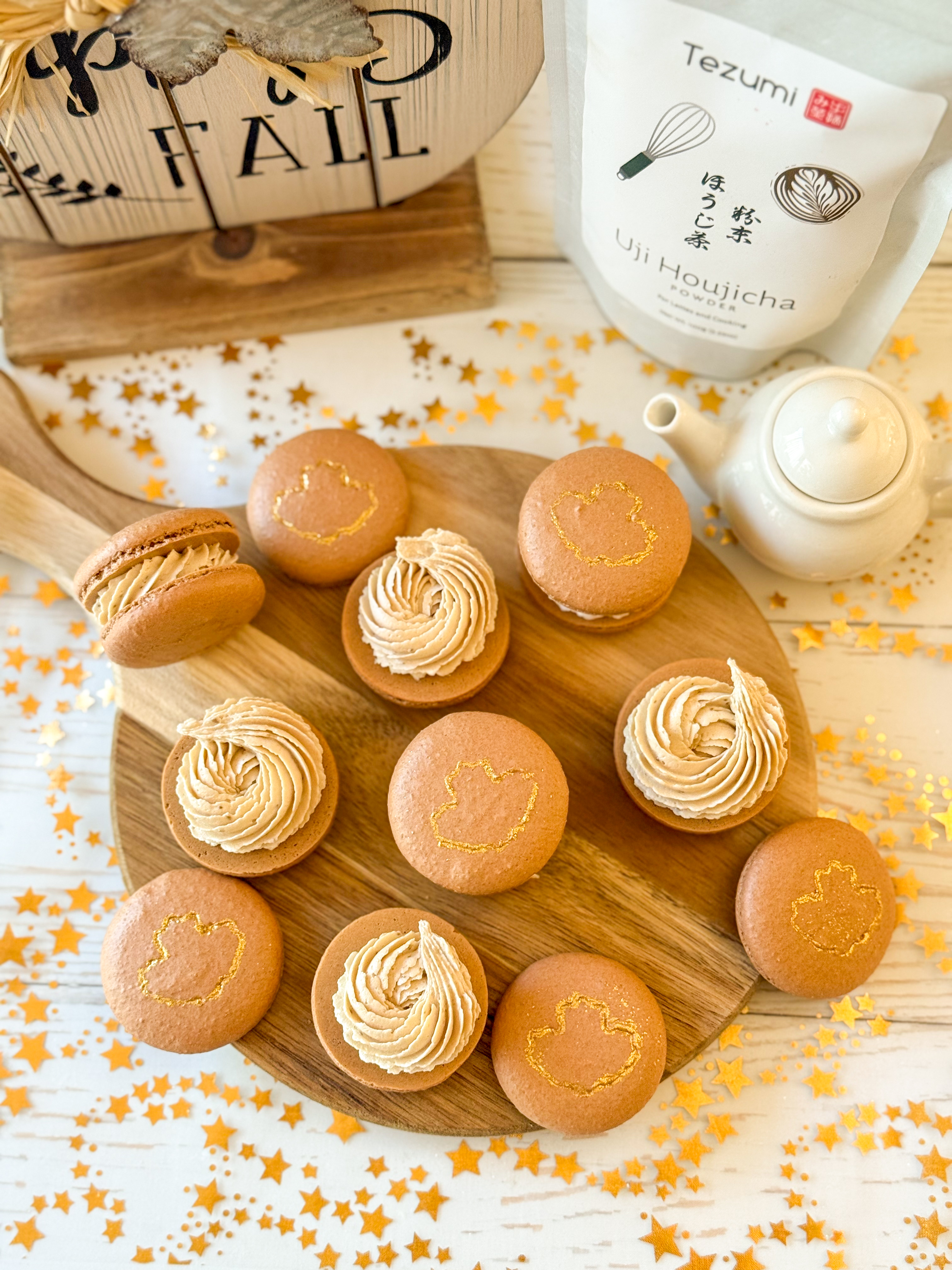 Houjicha Maple Macarons