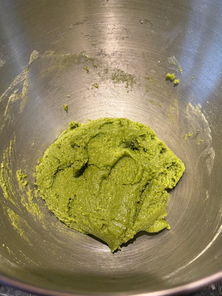 Gluten Free matcha cookie batter