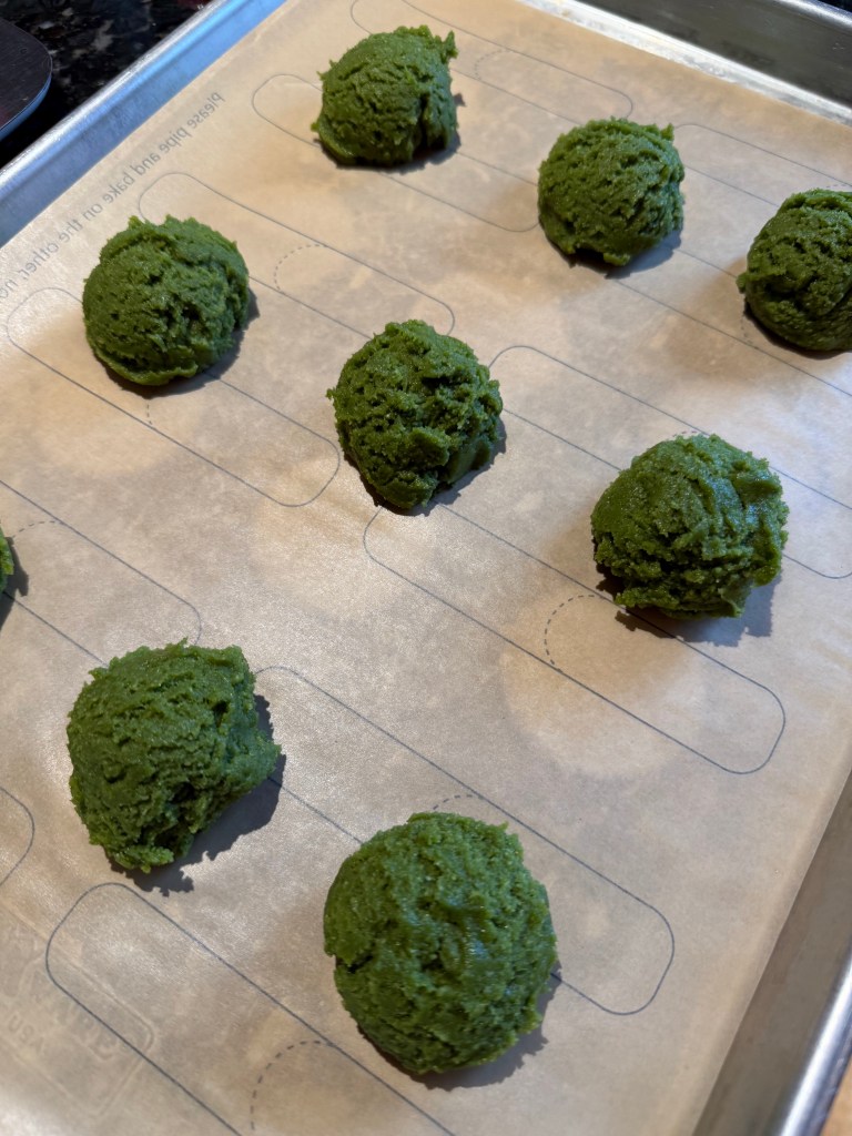 Gluten Free matcha cookie batter