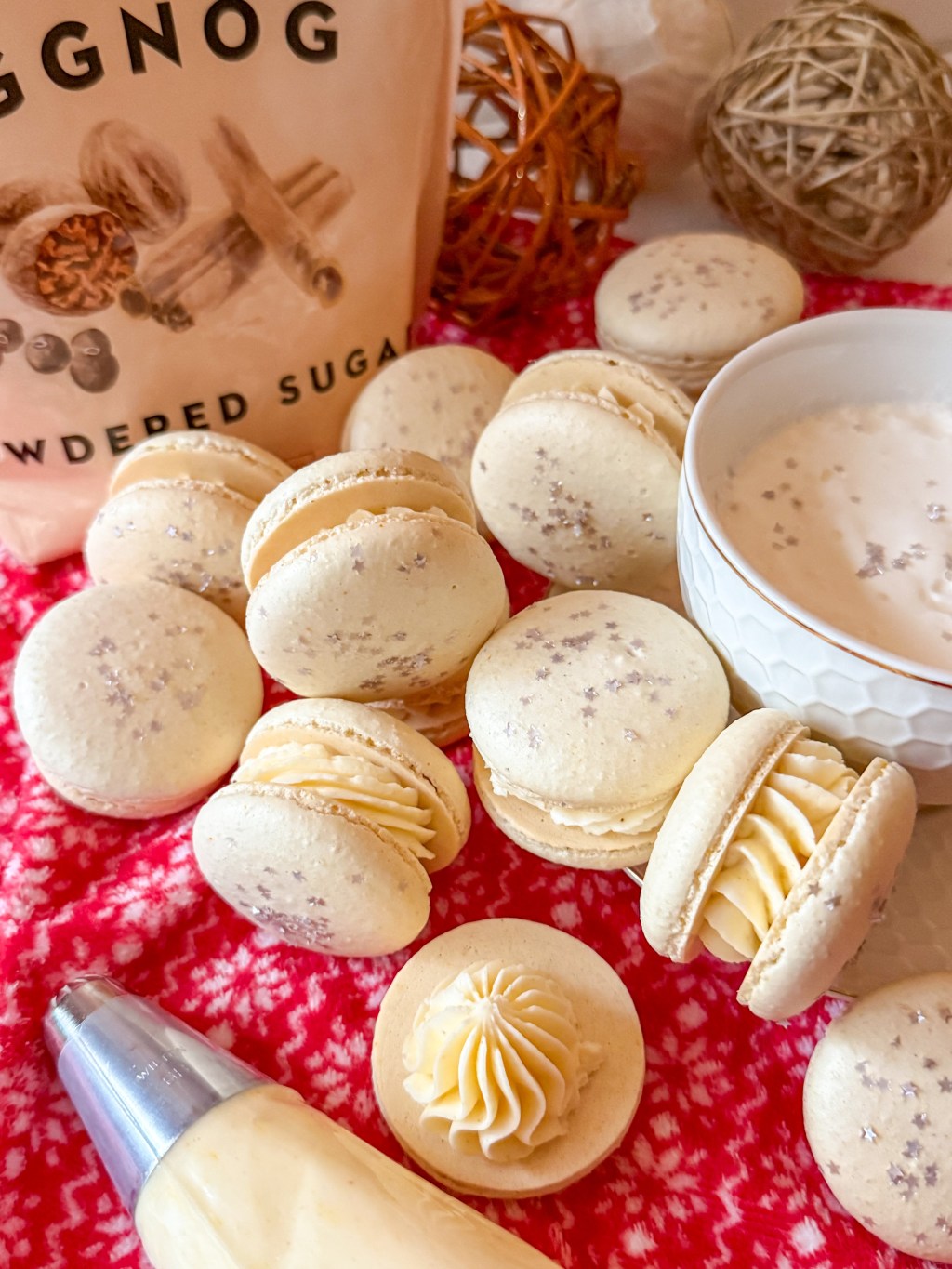 Eggnog Macarons