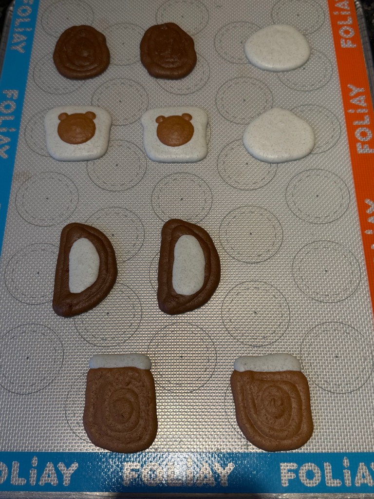 Character macaron shells - wet on wet