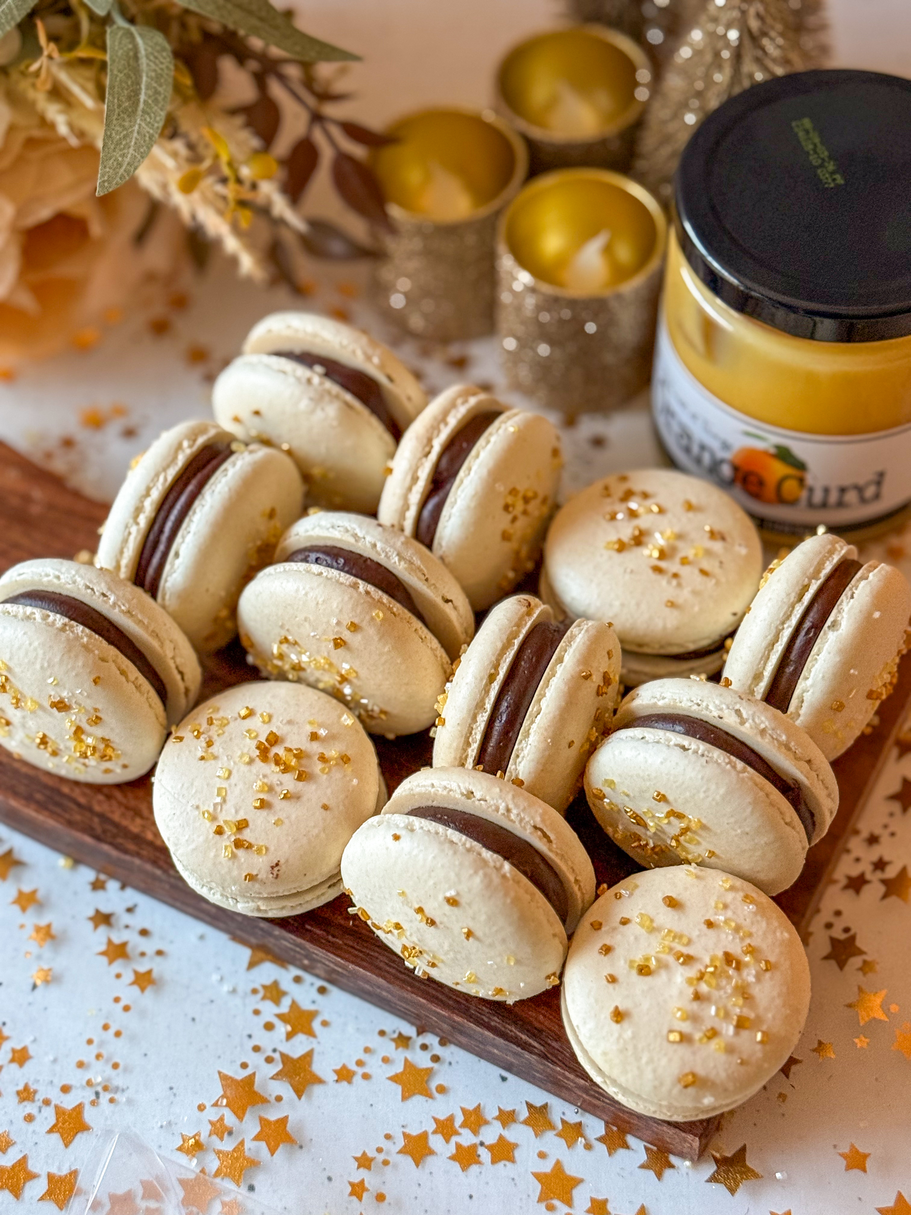 Dark Chocolate Orange Macarons