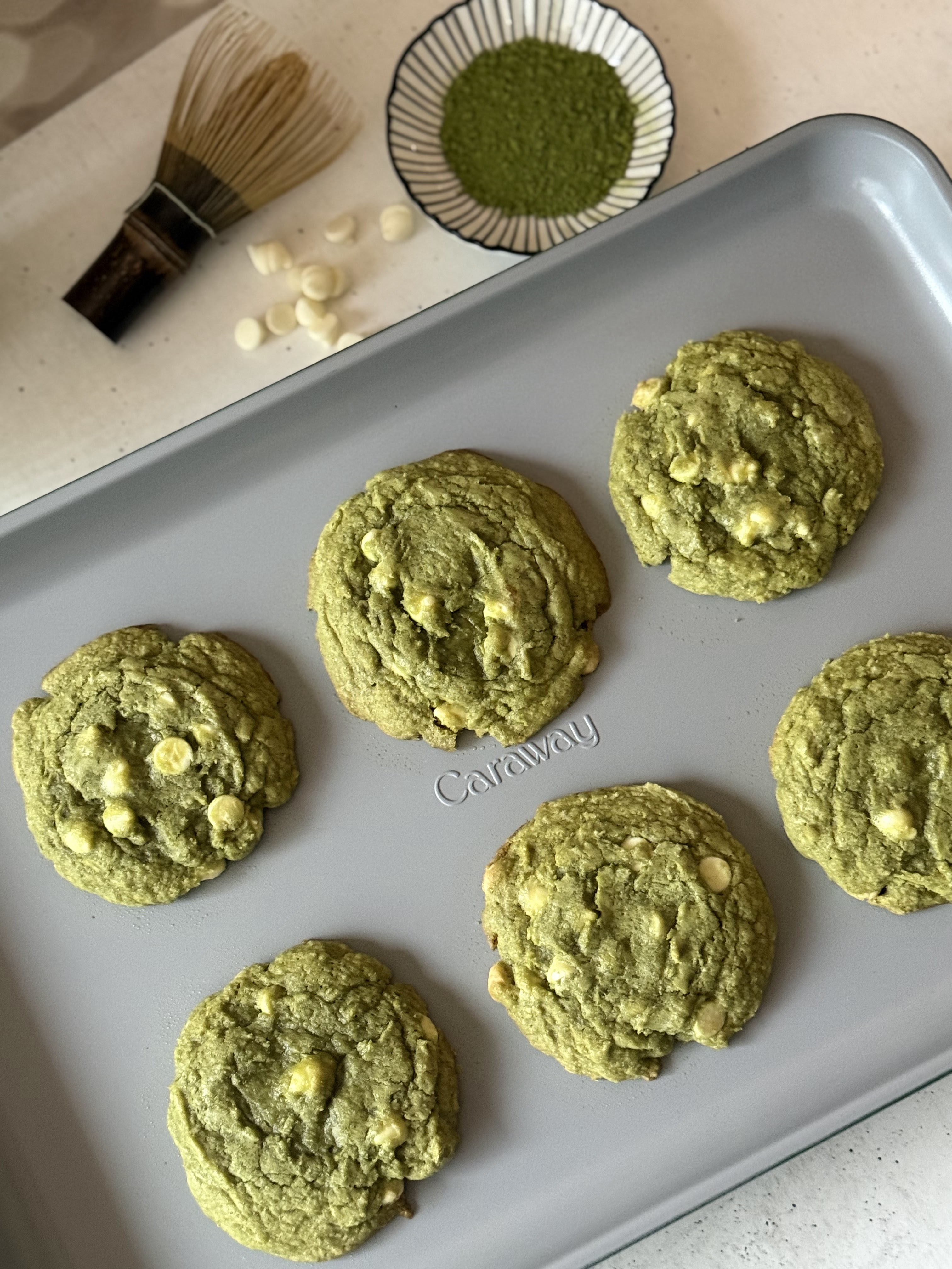 Gluten Free Matcha White Chocolate Cookies