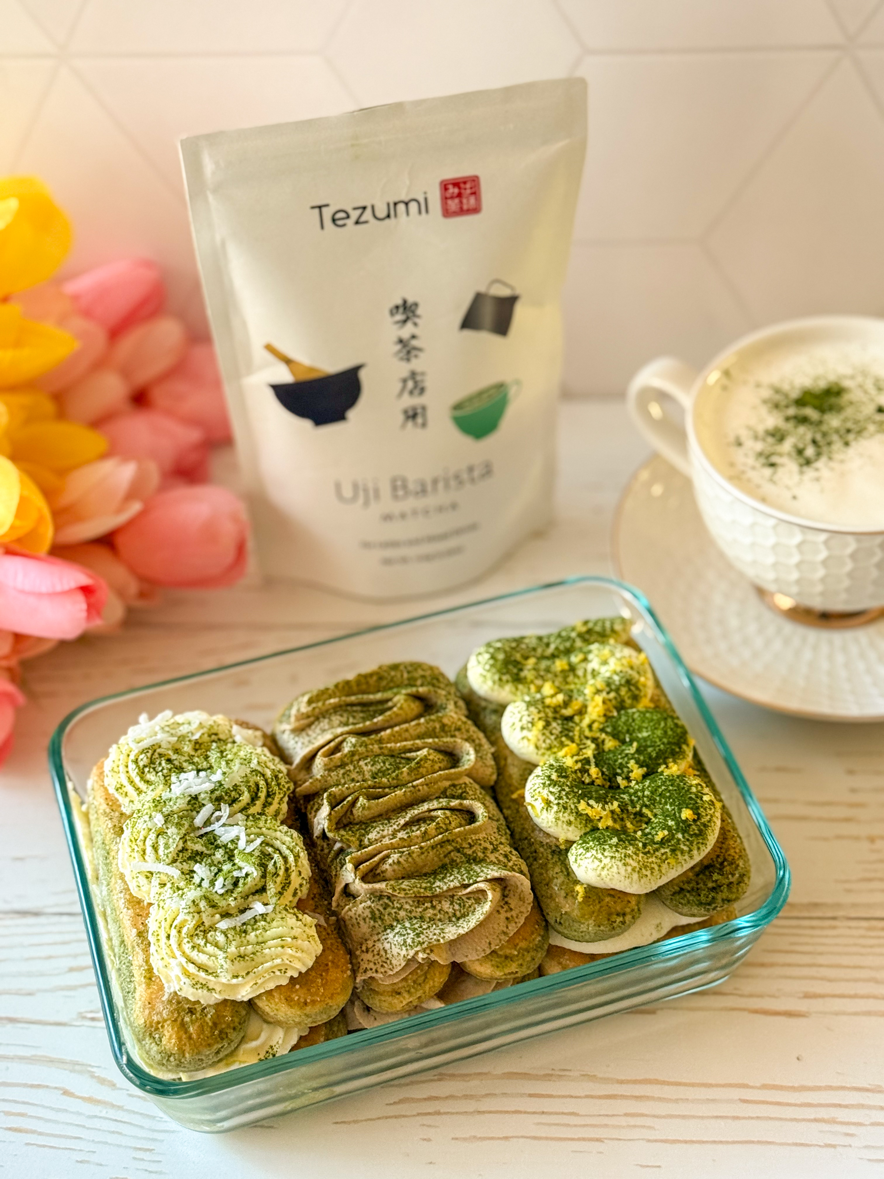 Lemon Matcha Tiramisu, Coconut Matcha Tiramisu