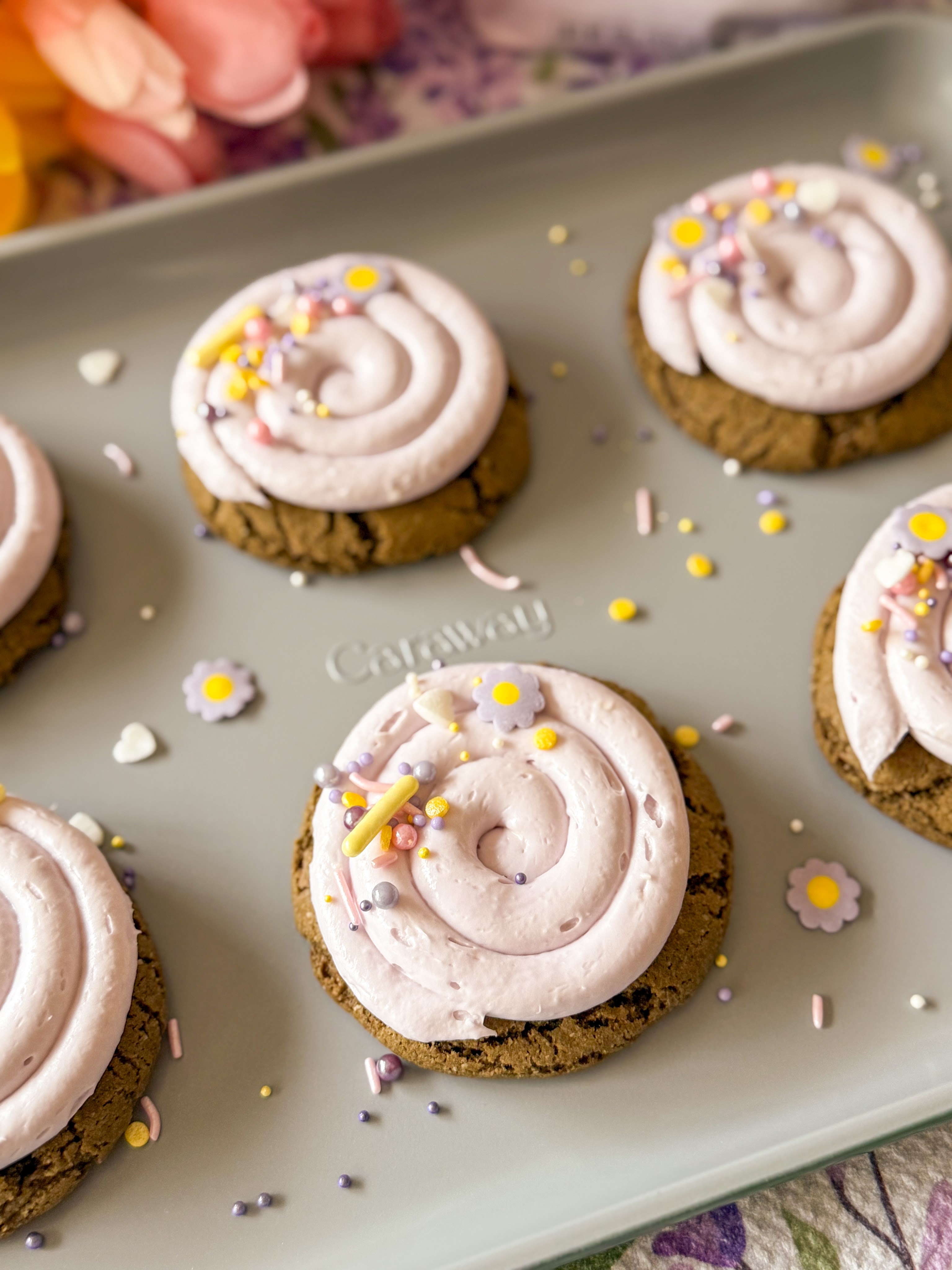 Earl grey cookies with lavender frosting