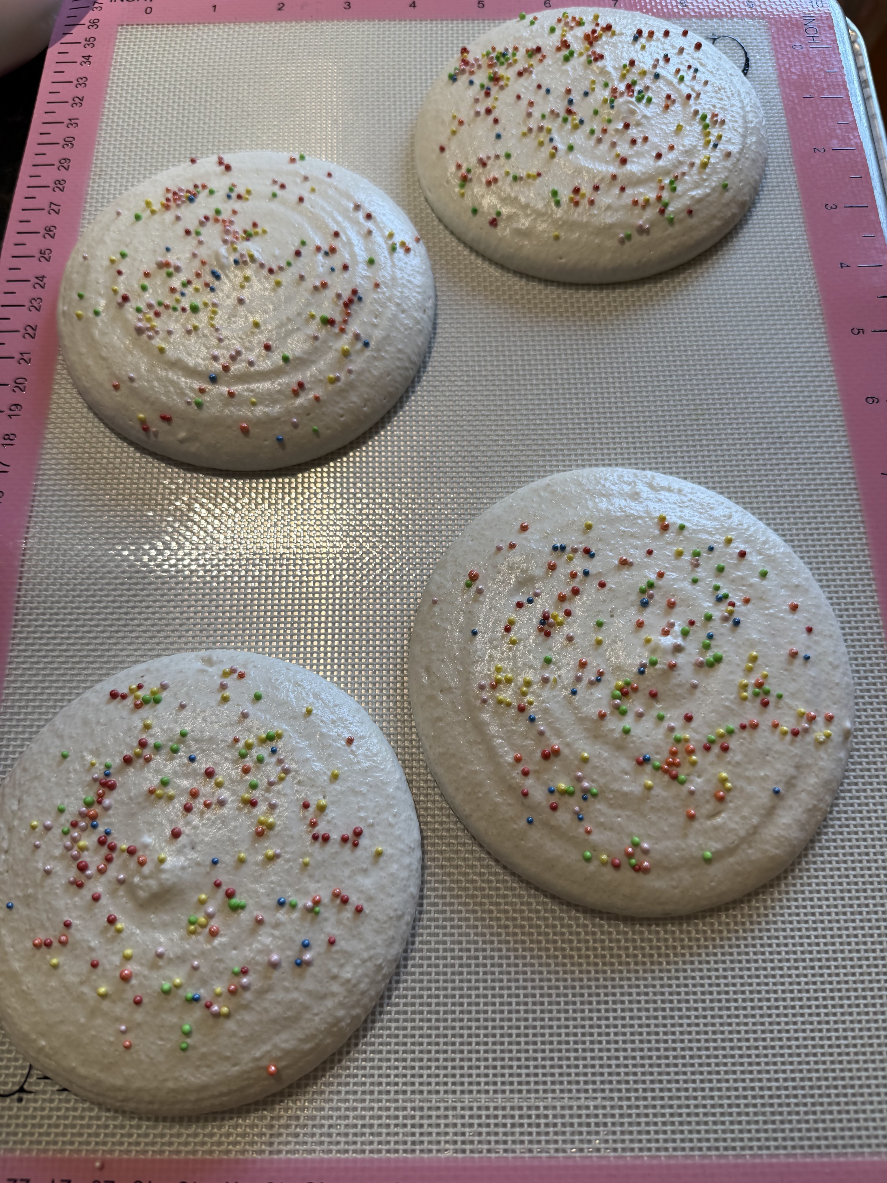4-inch macaron shells before bake