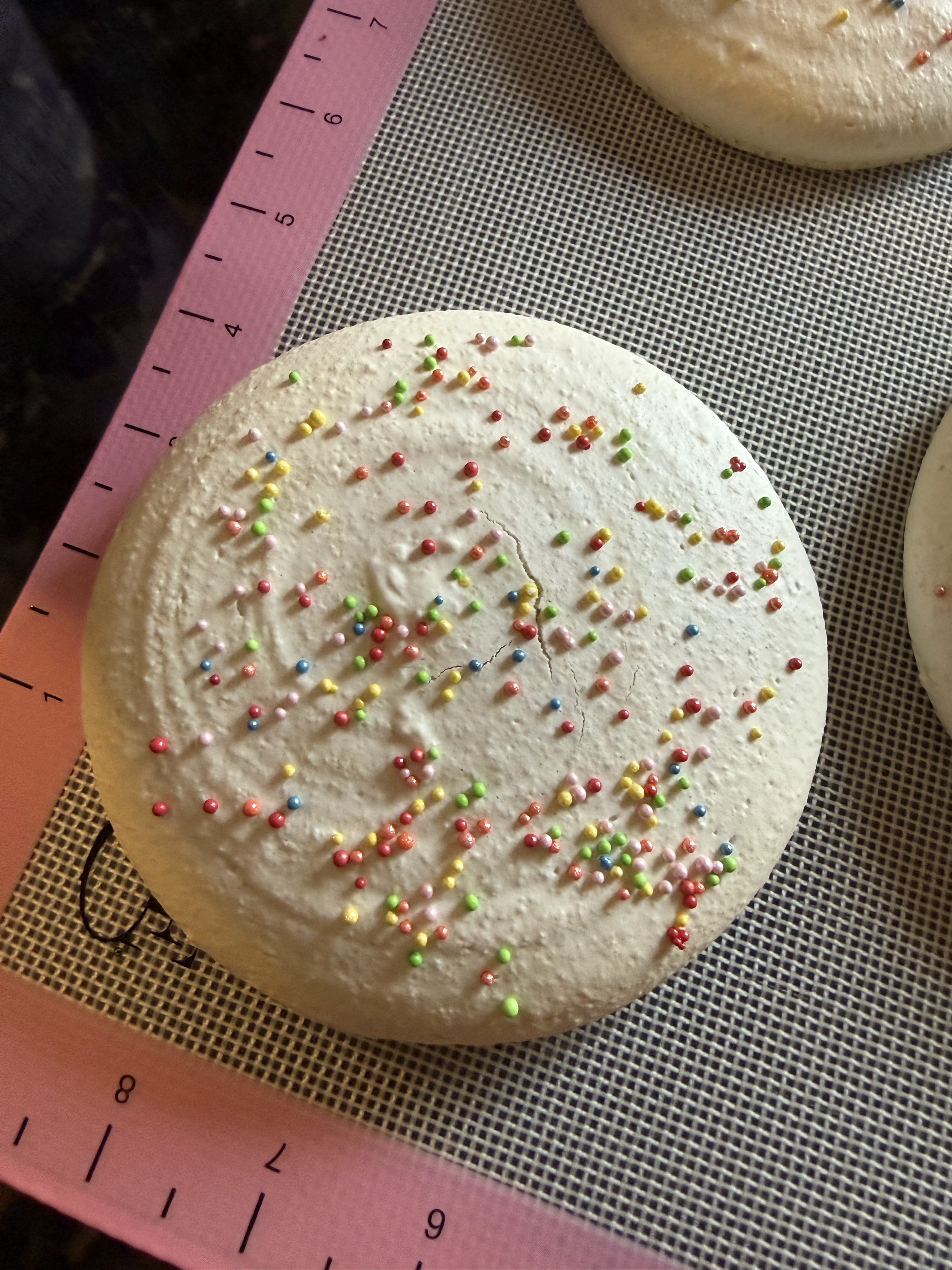 4-inch macaron shells after bake