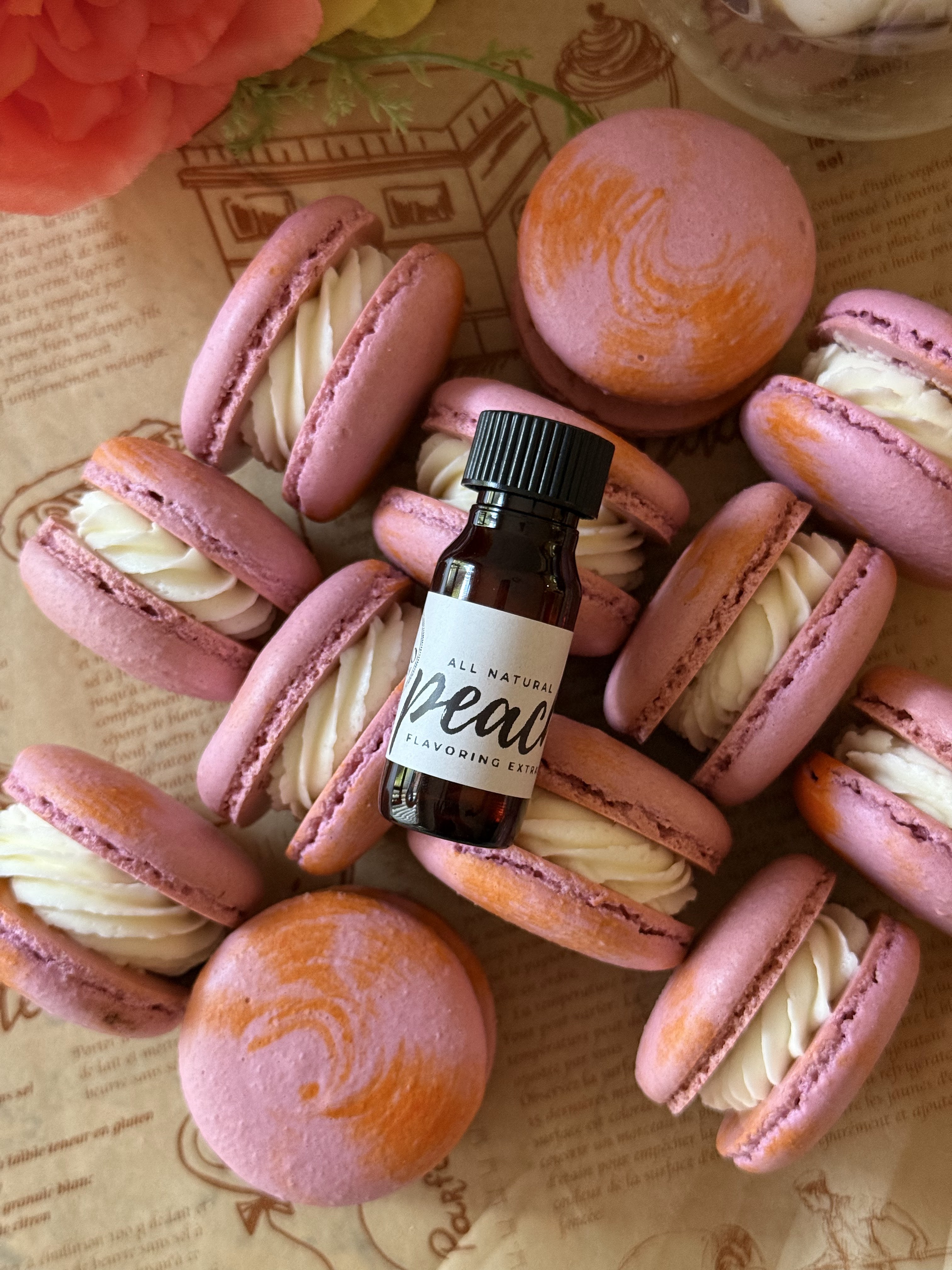 Oolong Peach Macarons